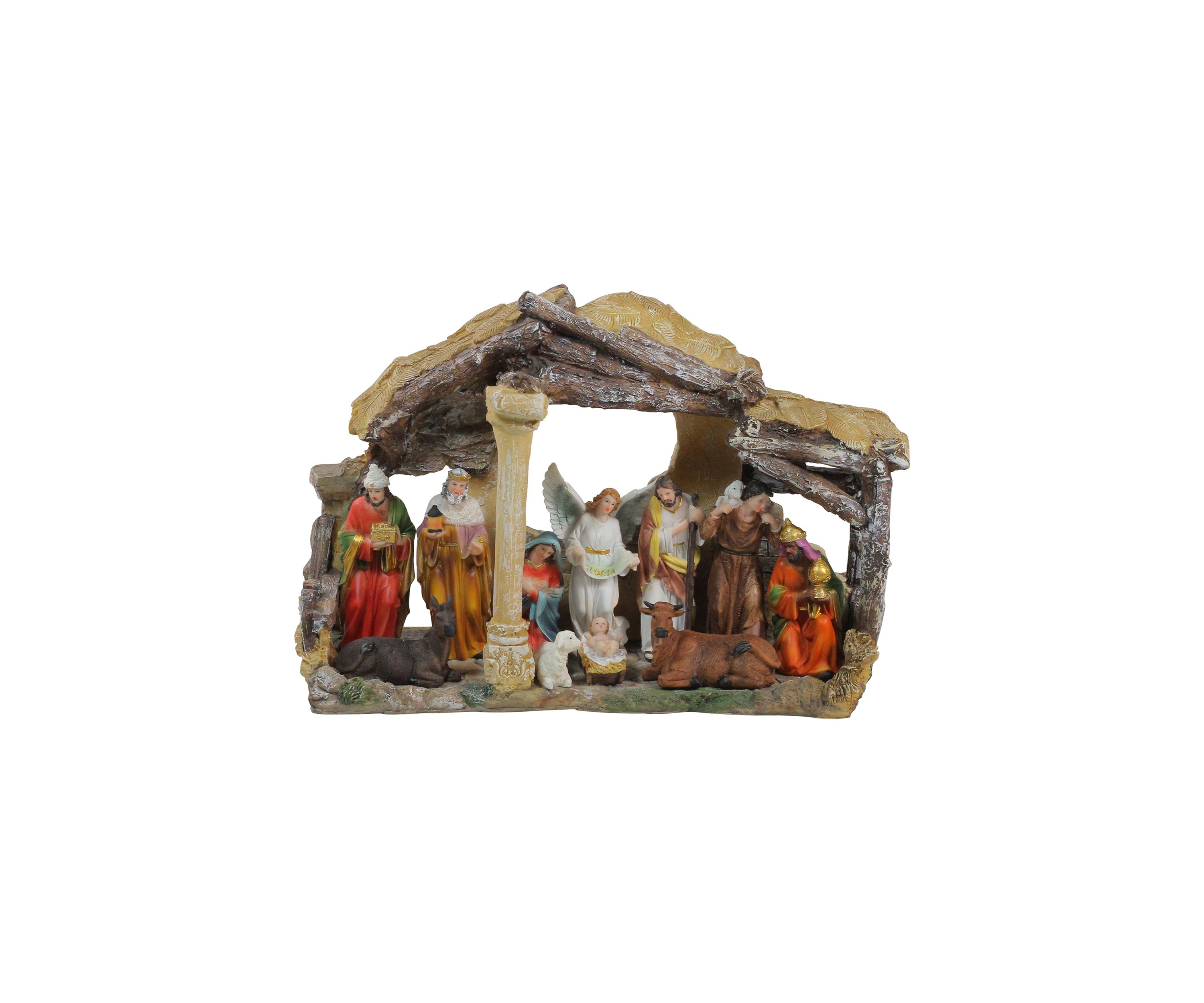 18Inch Traditional Religious Christmas Nativity with Stable House Decoration