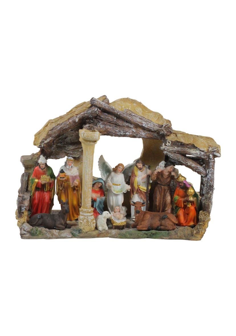18Inch Traditional Religious Christmas Nativity with Stable House Decoration