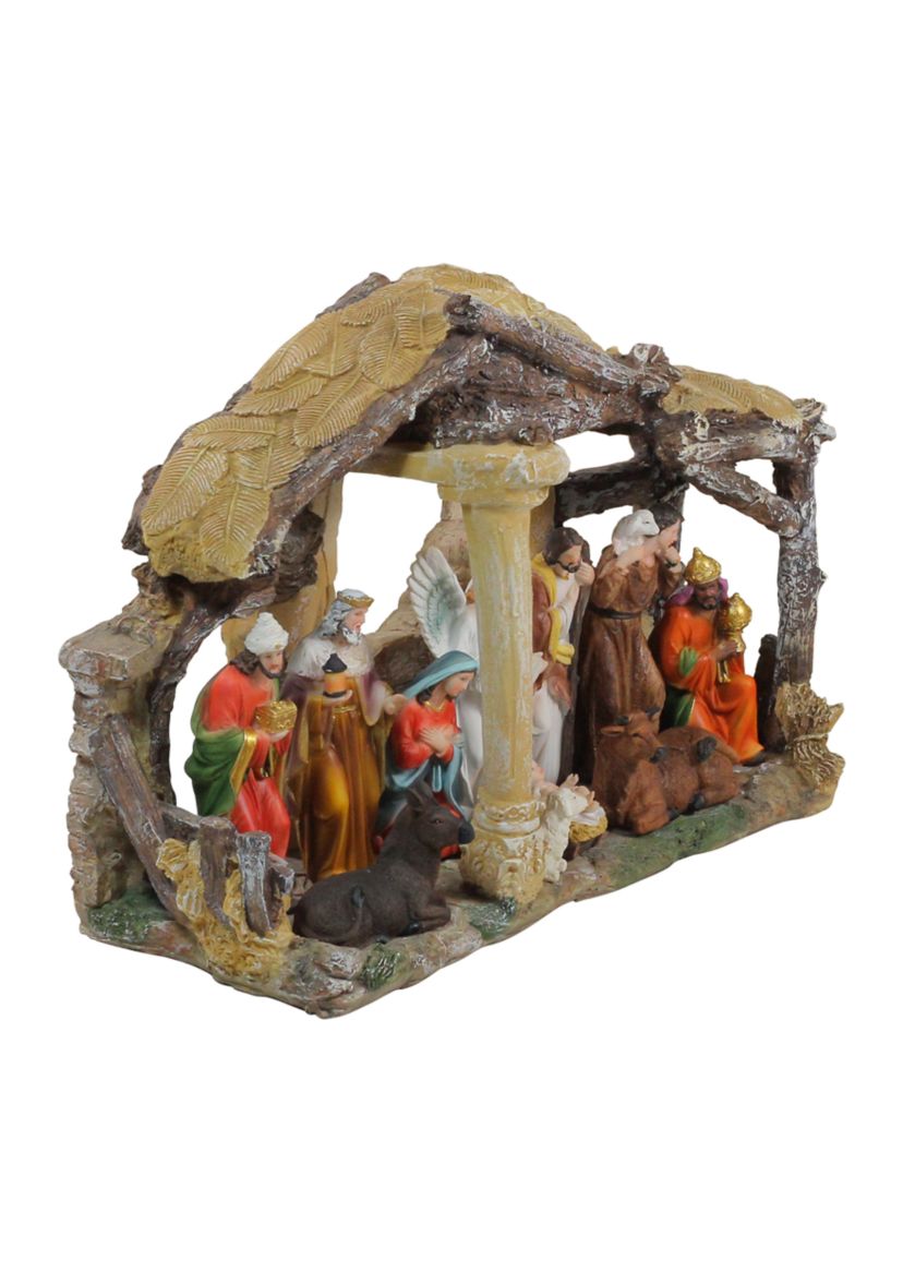 18Inch Traditional Religious Christmas Nativity with Stable House Decoration