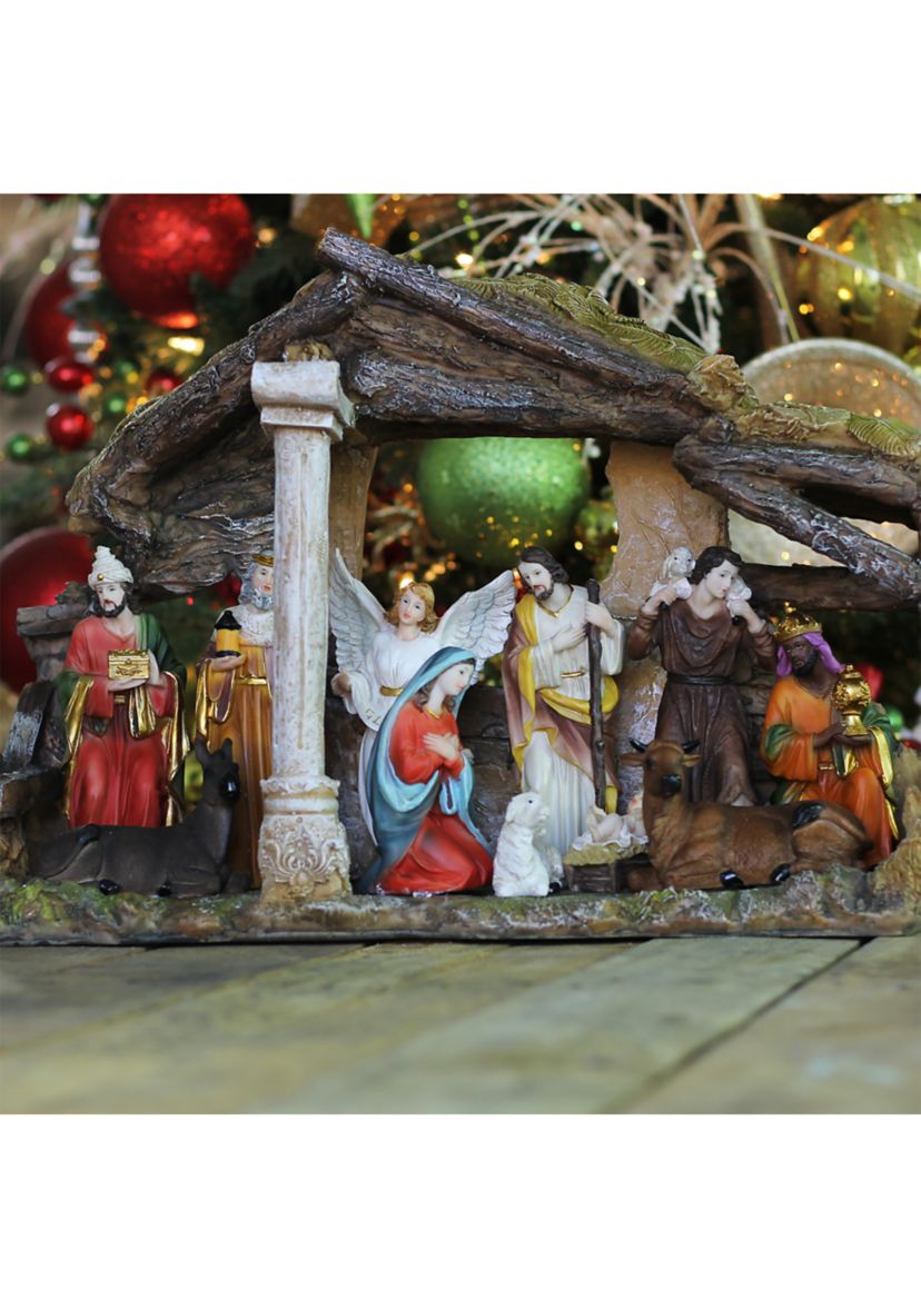 18Inch Traditional Religious Christmas Nativity with Stable House Decoration