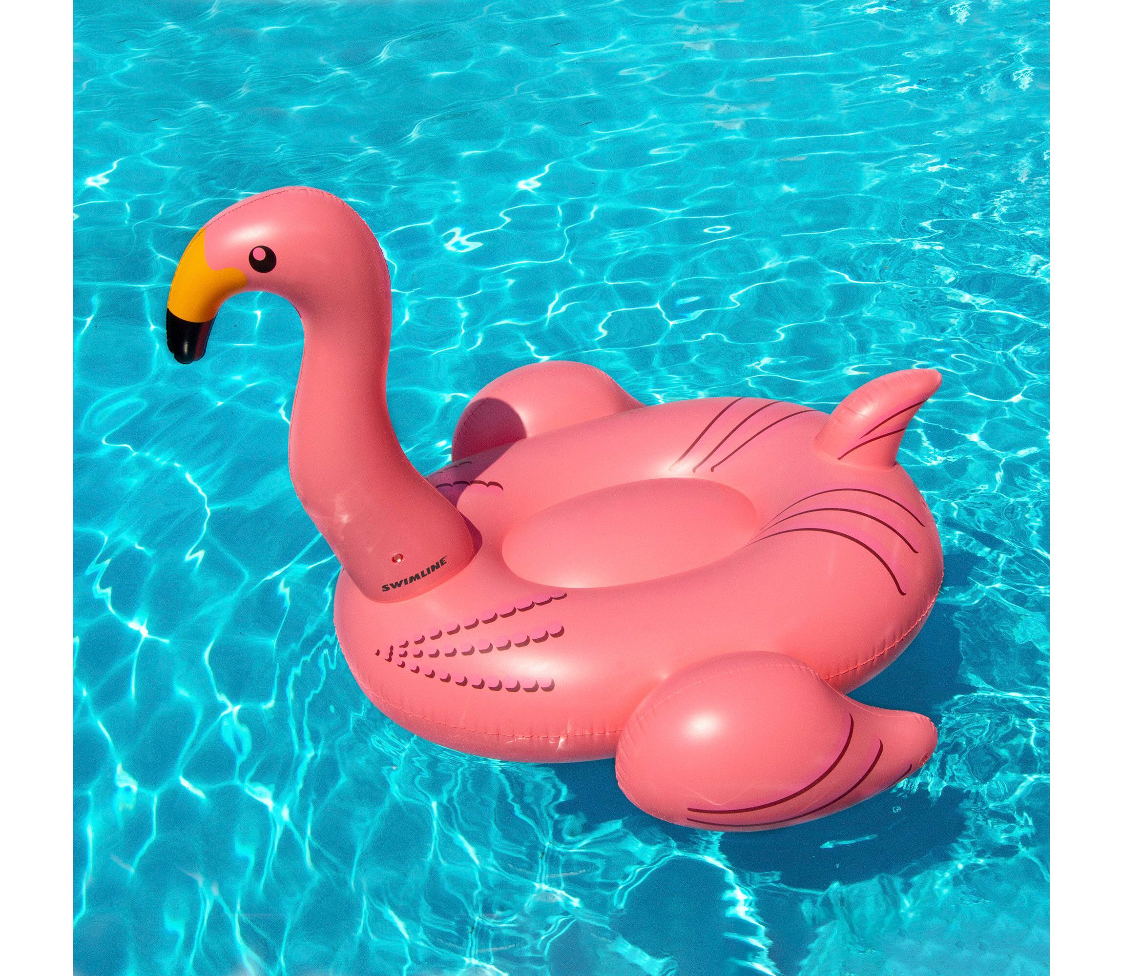 78" Inflatable Pink Giant Flamingo Swimming Pool Ride-On Float Toy