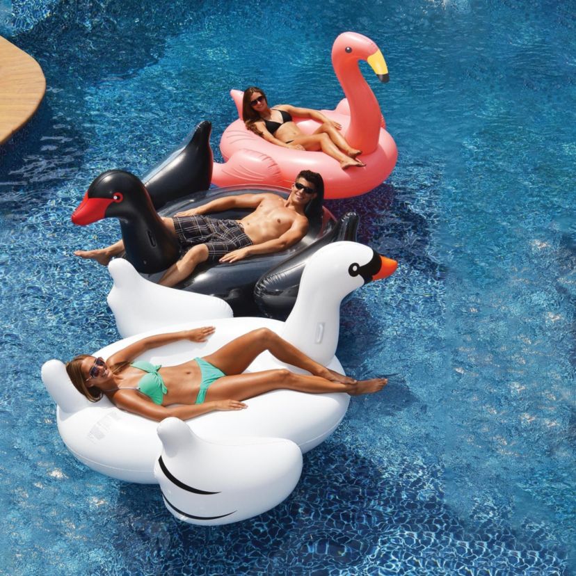 78" Inflatable Pink Giant Flamingo Swimming Pool Ride-On Float Toy