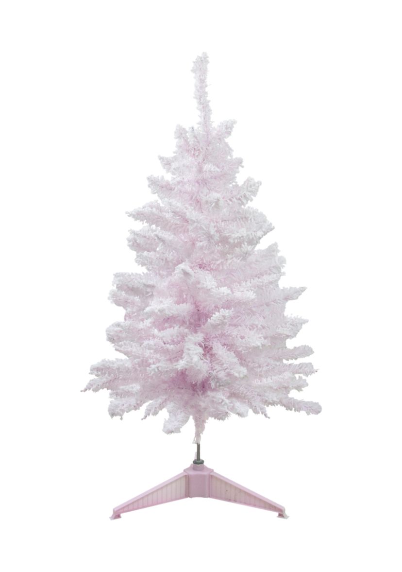 3 Flocked Madeline Pink Spruce Artificial Christmas Tree - Unlit