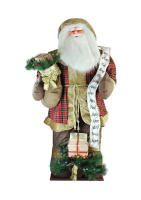 Northlight 8' Green and Red LED Lighted Inflatable Musical Santa Claus Christmas Figurine with Gift Bag -  760182132265412