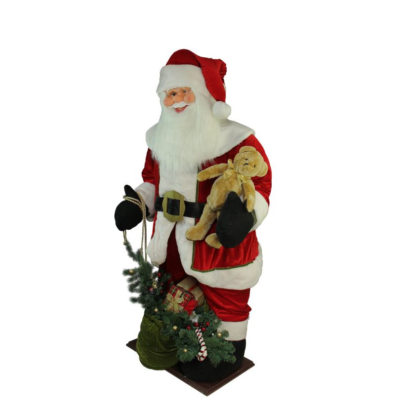 6ft LED Lighted Musical Santa Claus with Gift Bag Christmas Inflatable Figurine