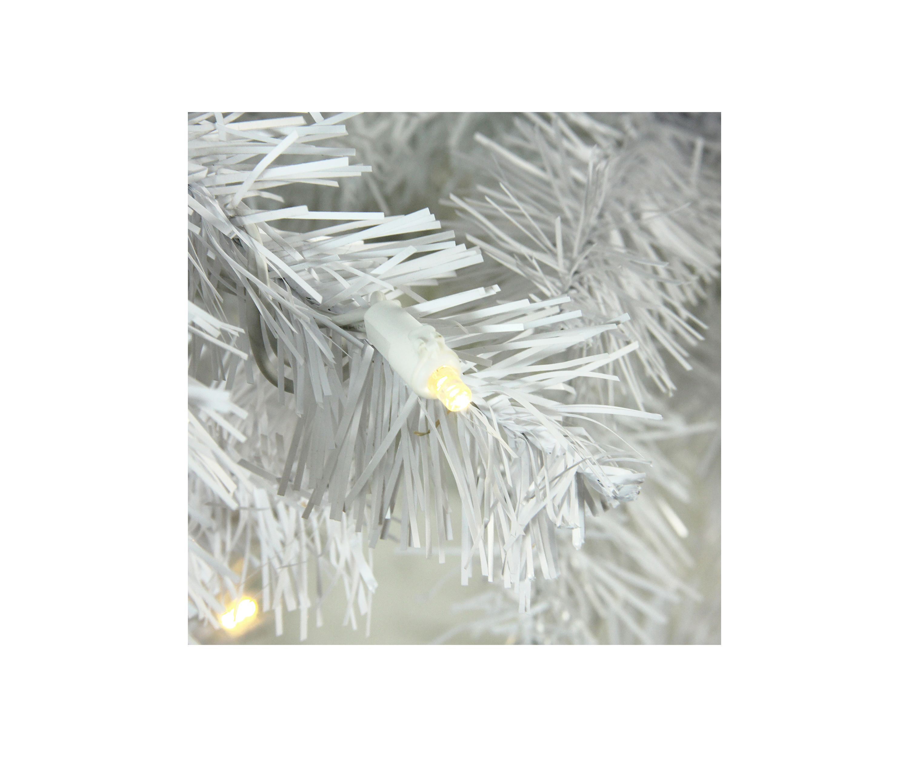 7.5 Pre-Lit White Pencil Pine Artificial Christmas Tree - Warm White LED Lights