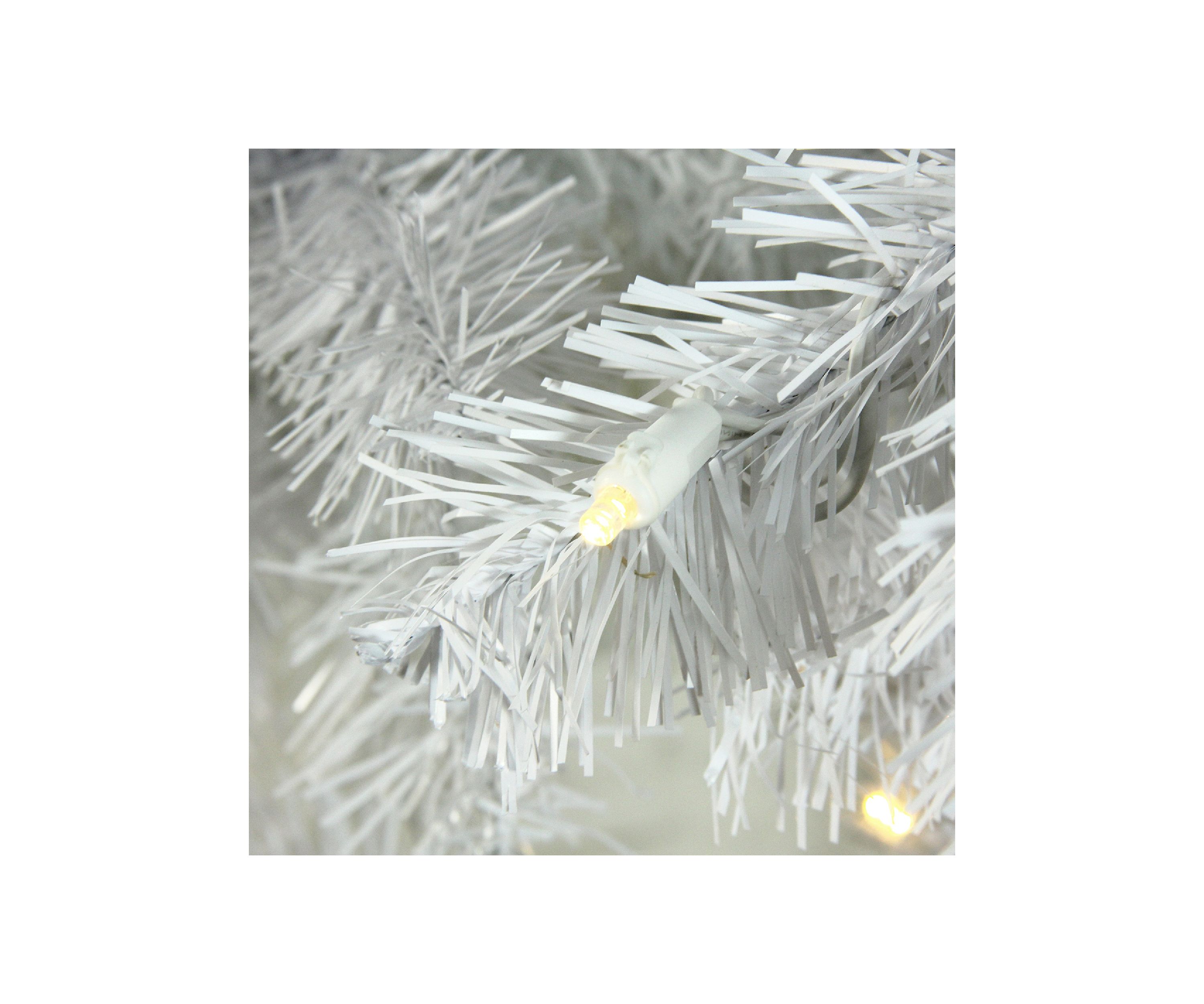 7.5 Pre-Lit White Pencil Pine Artificial Christmas Tree - Warm White LED Lights