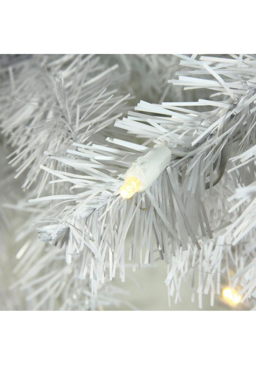 7.5 Pre-Lit White Pencil Pine Artificial Christmas Tree - Warm White LED Lights