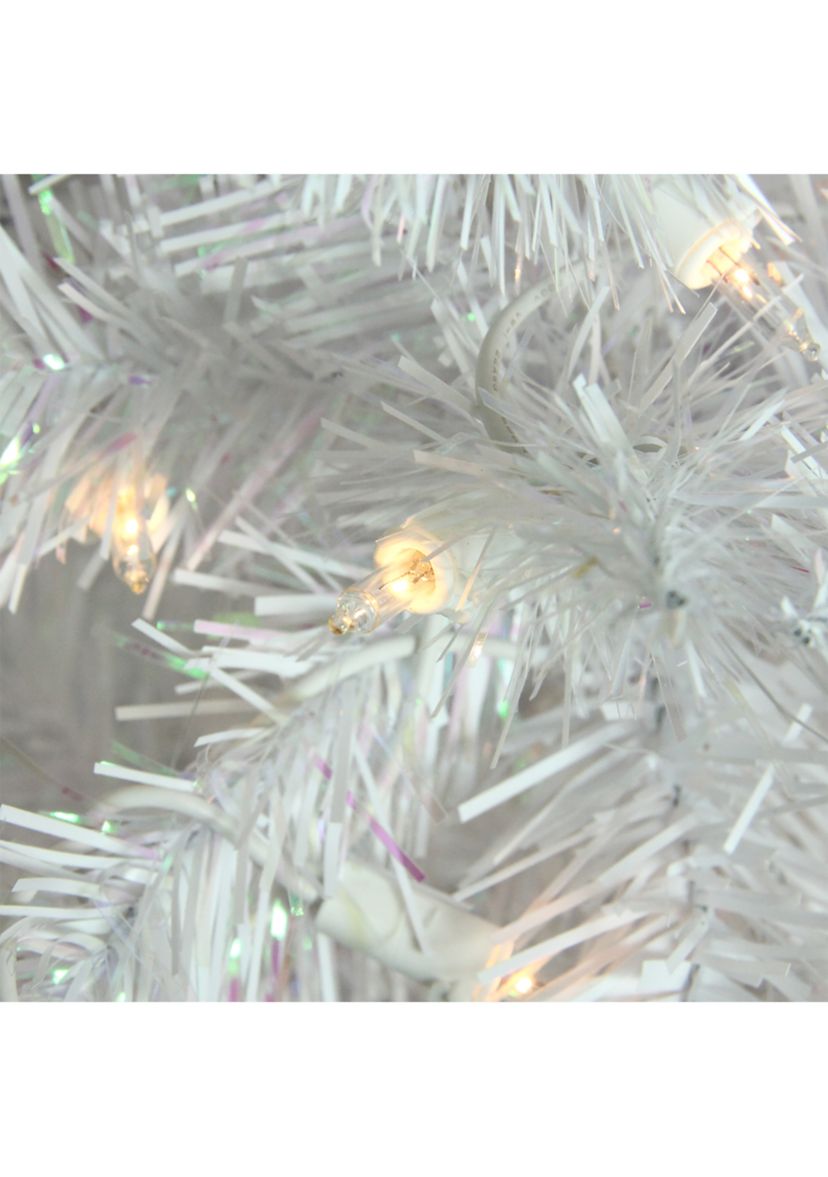 6 Pre-Lit Glimmer Iridescent Spruce Artificial Christmas Tree - Clear Lights