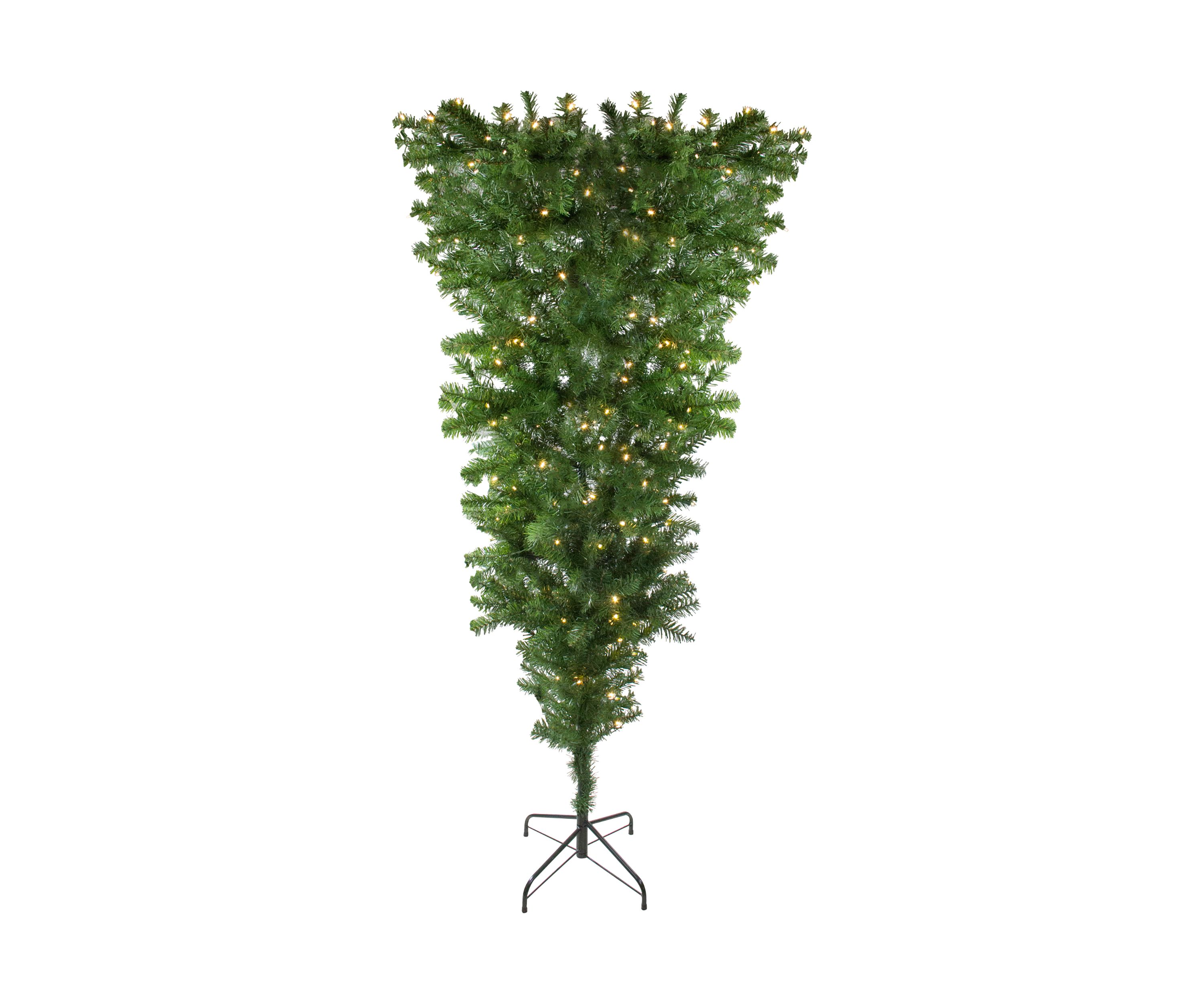 6.5 Pre-Lit Upside Down Spruce Artificial Christmas Tree - Warm White LED Lights