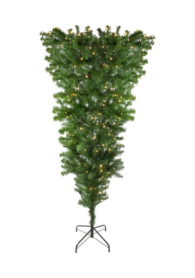 6.5 Pre-Lit Upside Down Spruce Artificial Christmas Tree - Warm White LED Lights