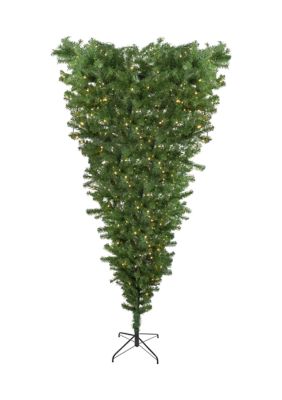 Northlight 7.5' Pre-Lit Green Spruce Artificial Upside Down Christmas Tree - Warm White LED Lights -  760182132265442