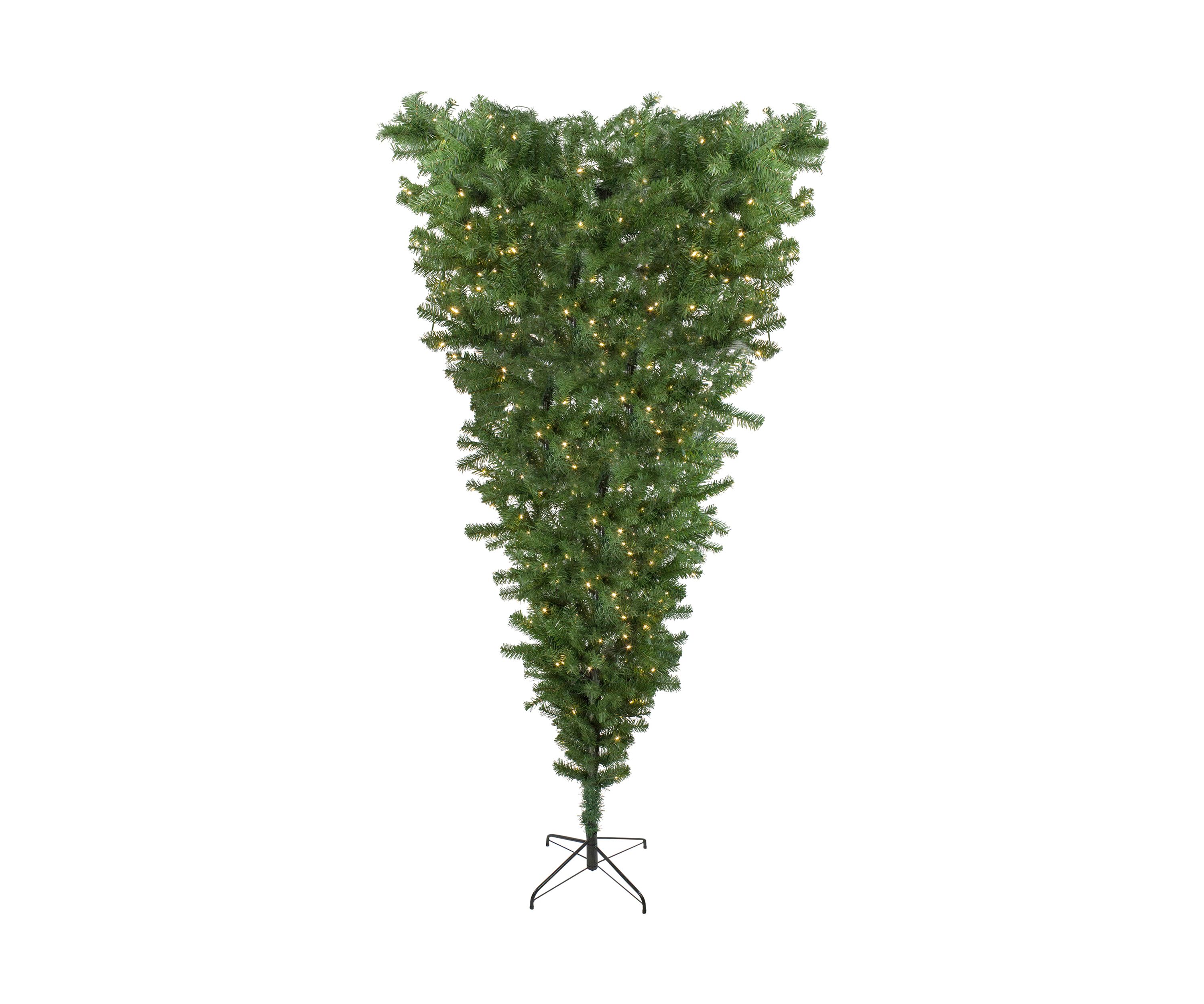 7.5 Pre-Lit Green Spruce Artificial Upside Down Christmas Tree - Warm White LED Lights