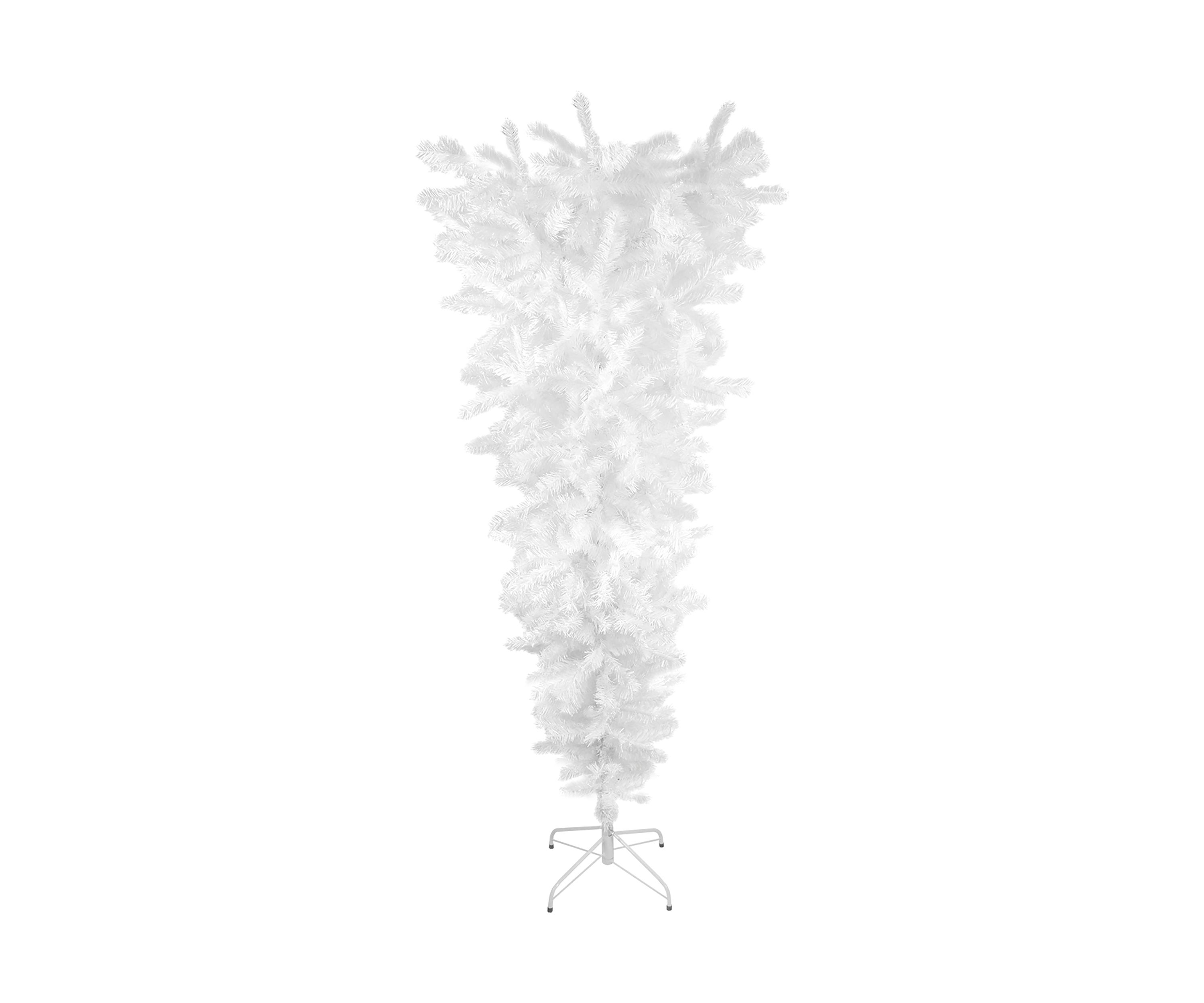 5.5 x 38Inch White Upside Down Spruce Medium Artificial Christmas Tree - Unlit