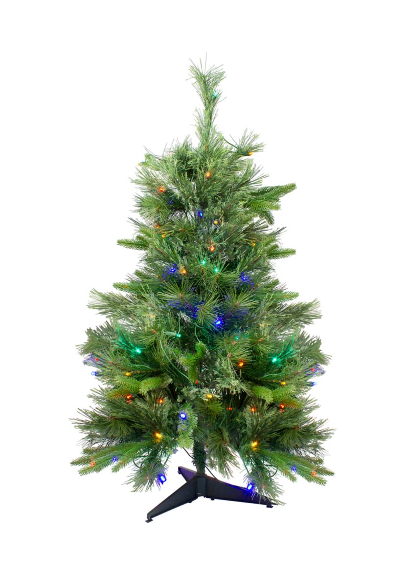 3 x 29 Pre-Lit Ashcroft Cashmere Pine Full Artificial Christmas Tree - Multi LED Lights