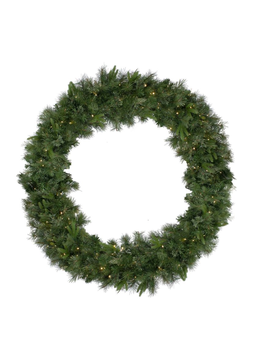 Pre-Lit Ashcroft Cashmere Pine Commercial Artificial Christmas Wreath - 60-Inch  Warm White Lights