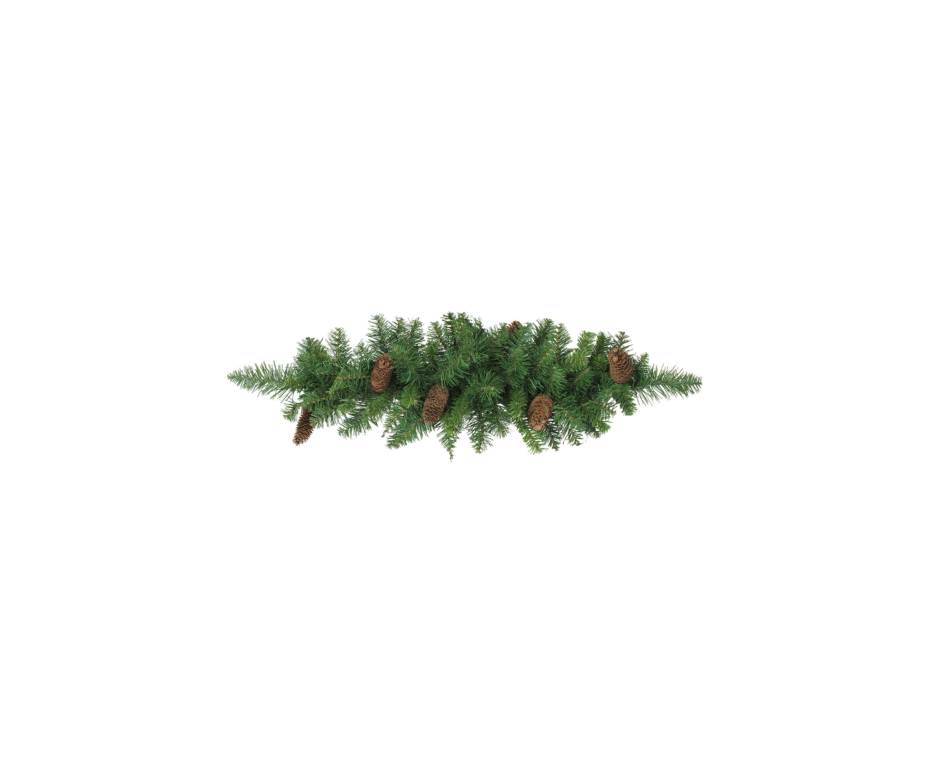 32Inch Green and Brown Pine Cones Artificial Christmas Swag - Unlit