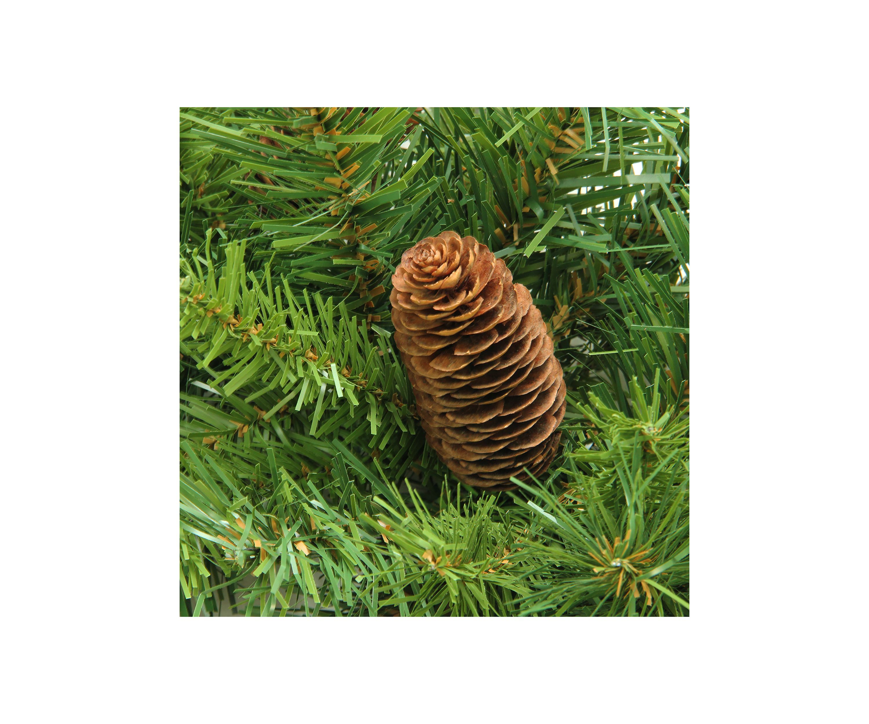 32Inch Green and Brown Pine Cones Artificial Christmas Swag - Unlit
