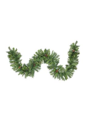 Northlight 6' x 9 Battery Operated Black Bristle Artificial Christmas Garland - Warm White LED Lights