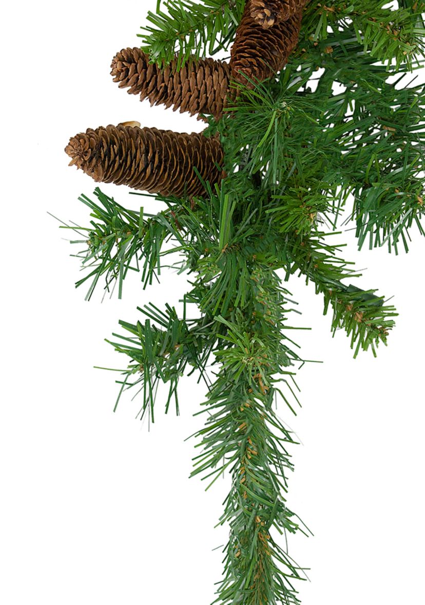 34Inch Dakota Red Pine Artificial Christmas Swag with Pine Cones - Unlit