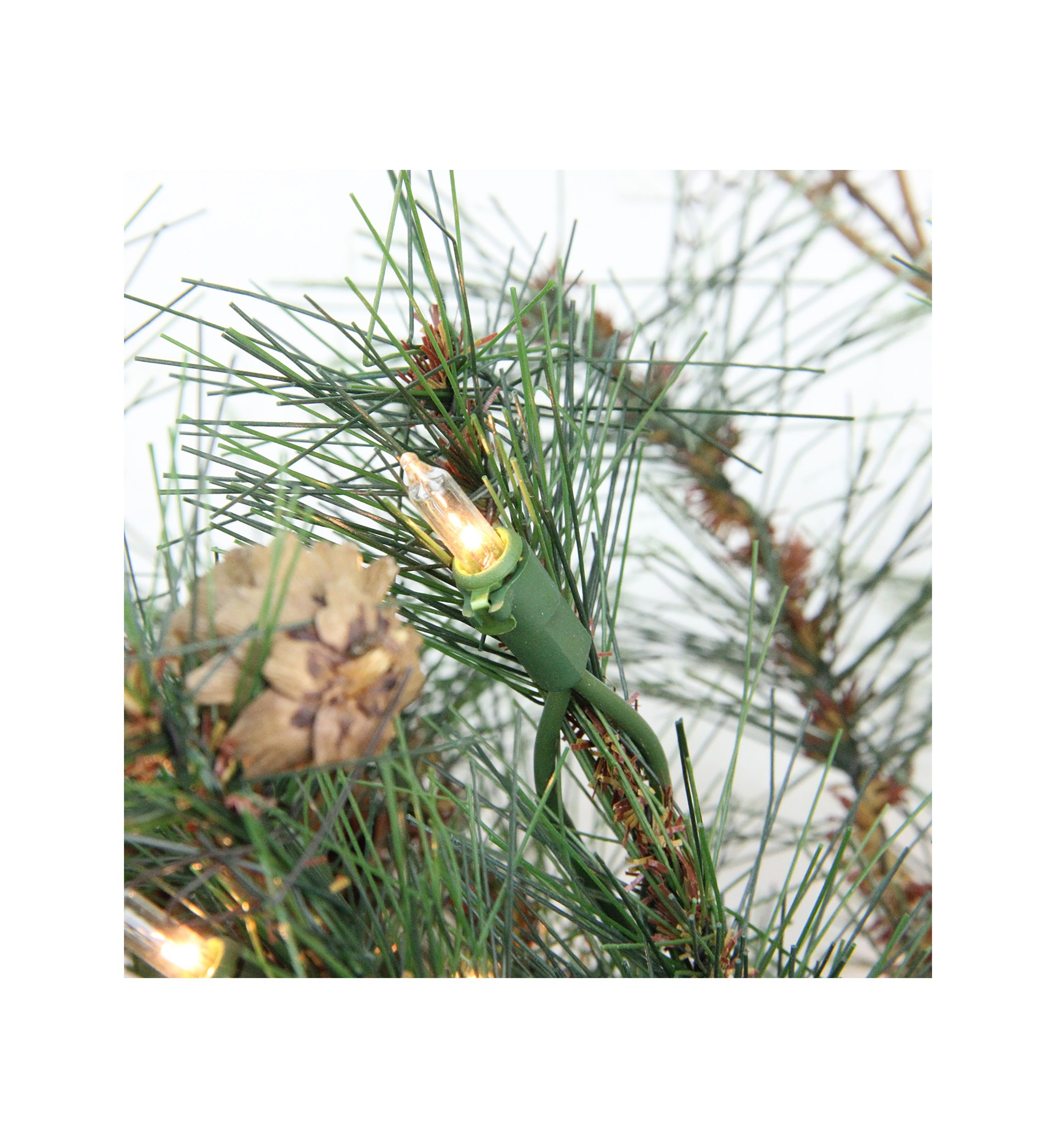 2 Pre-Lit Country Mixed Pine Artificial Christmas Wall Tree - Clear Lights