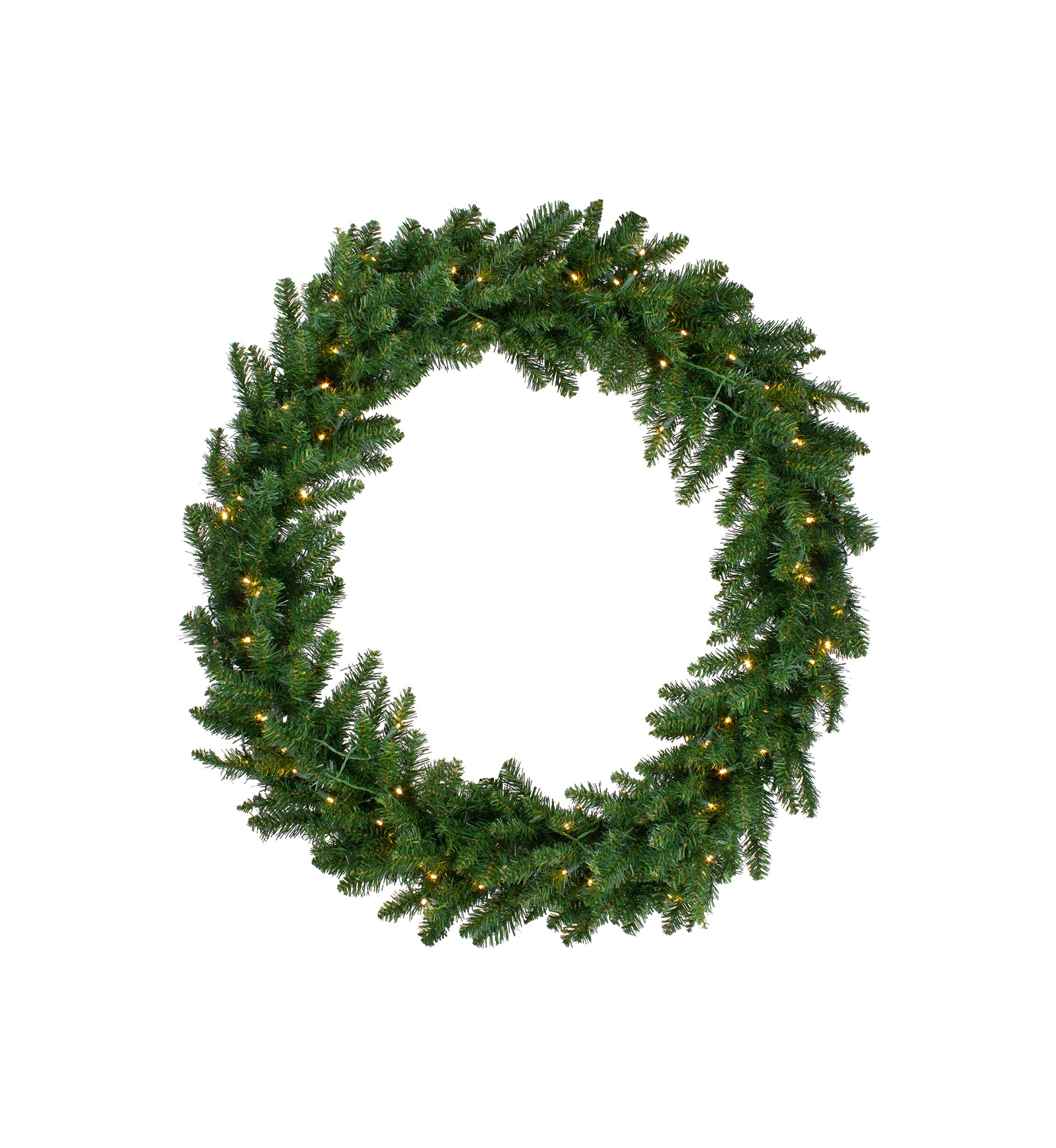 Pre-Lit Buffalo Fir Commercial Artificial Christmas Wreath - 5 Ft  Warm White LED Lights