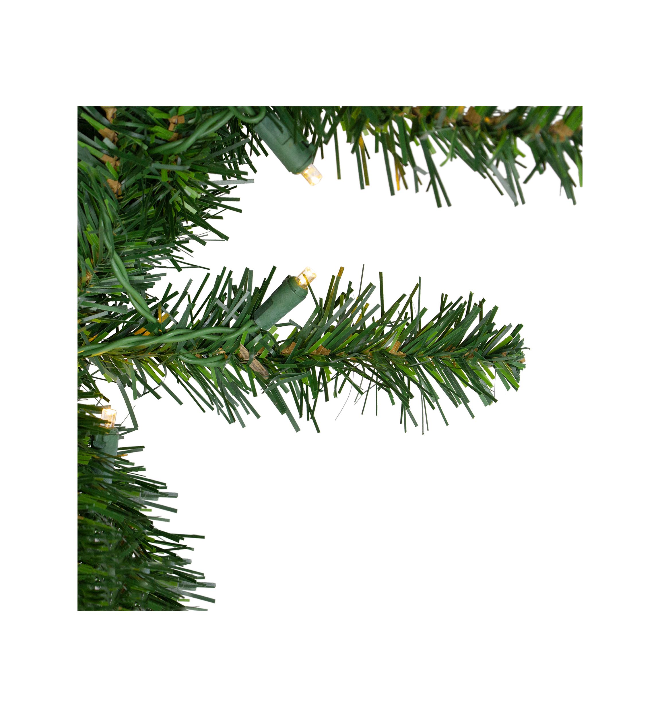 Pre-Lit Buffalo Fir Commercial Artificial Christmas Wreath - 5 Ft  Warm White LED Lights