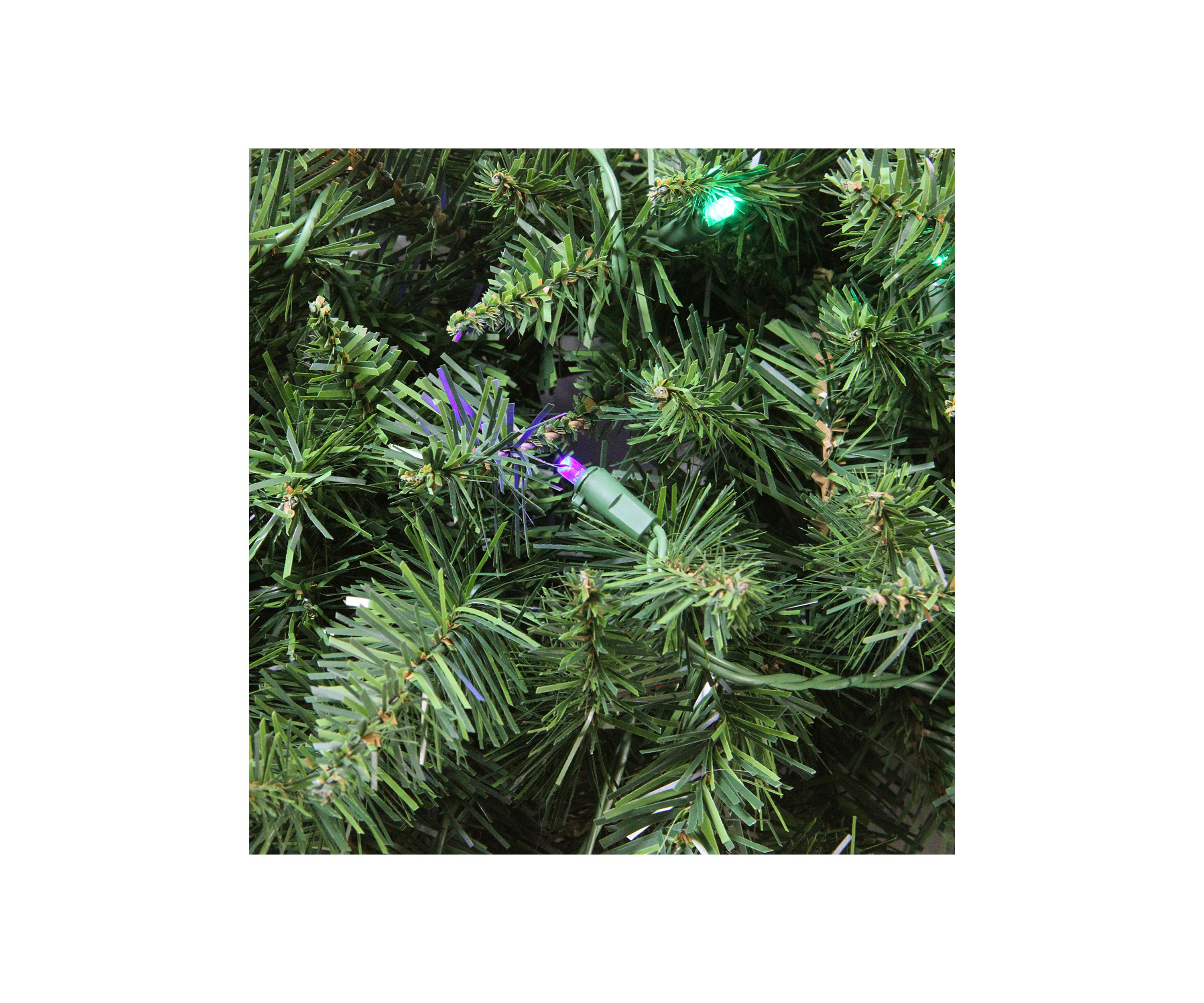 Pre-Lit Buffalo Fir Commercial Artificial Christmas Wreath - 5 Multi LED Lights