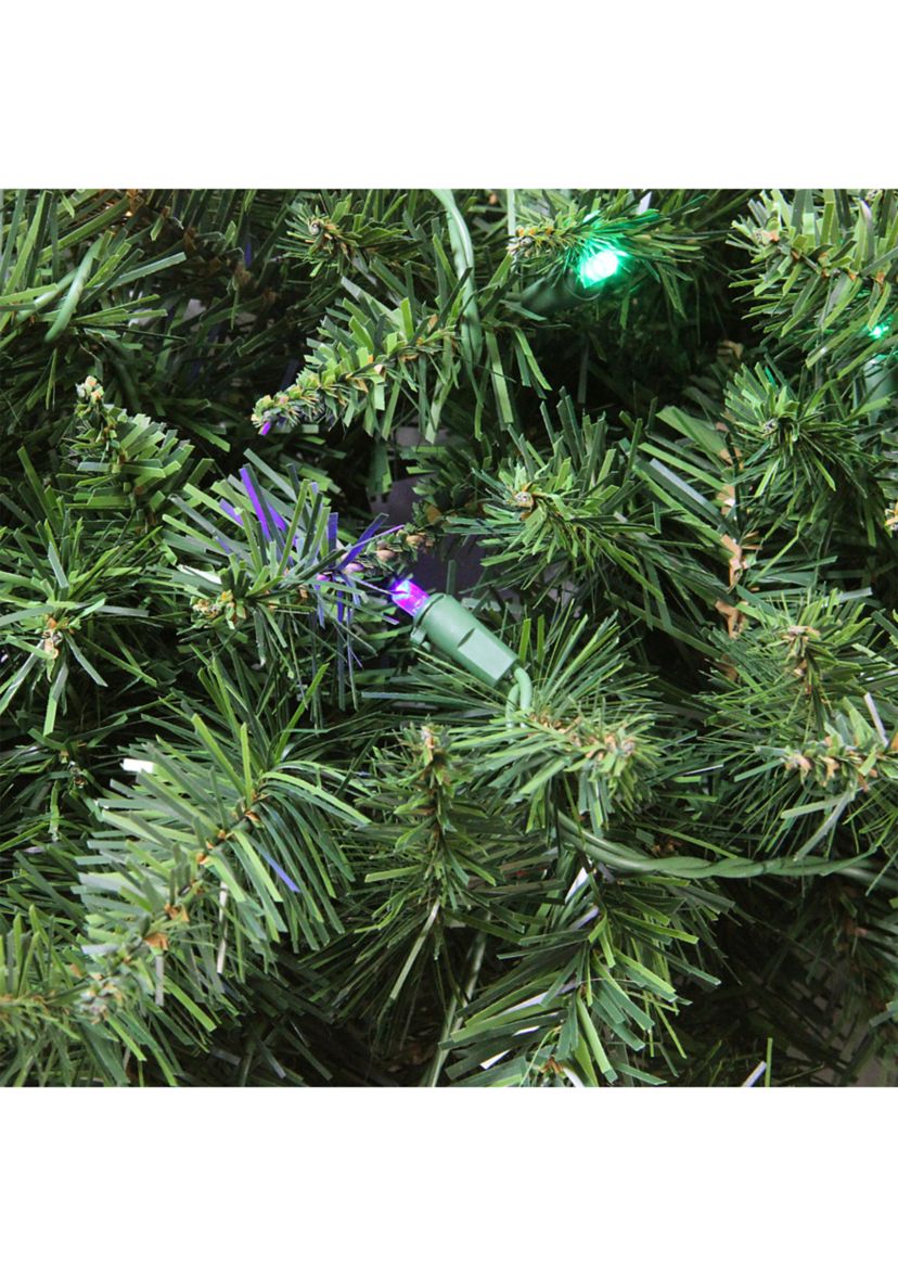 Pre-Lit Buffalo Fir Commercial Artificial Christmas Wreath - 5 Multi LED Lights