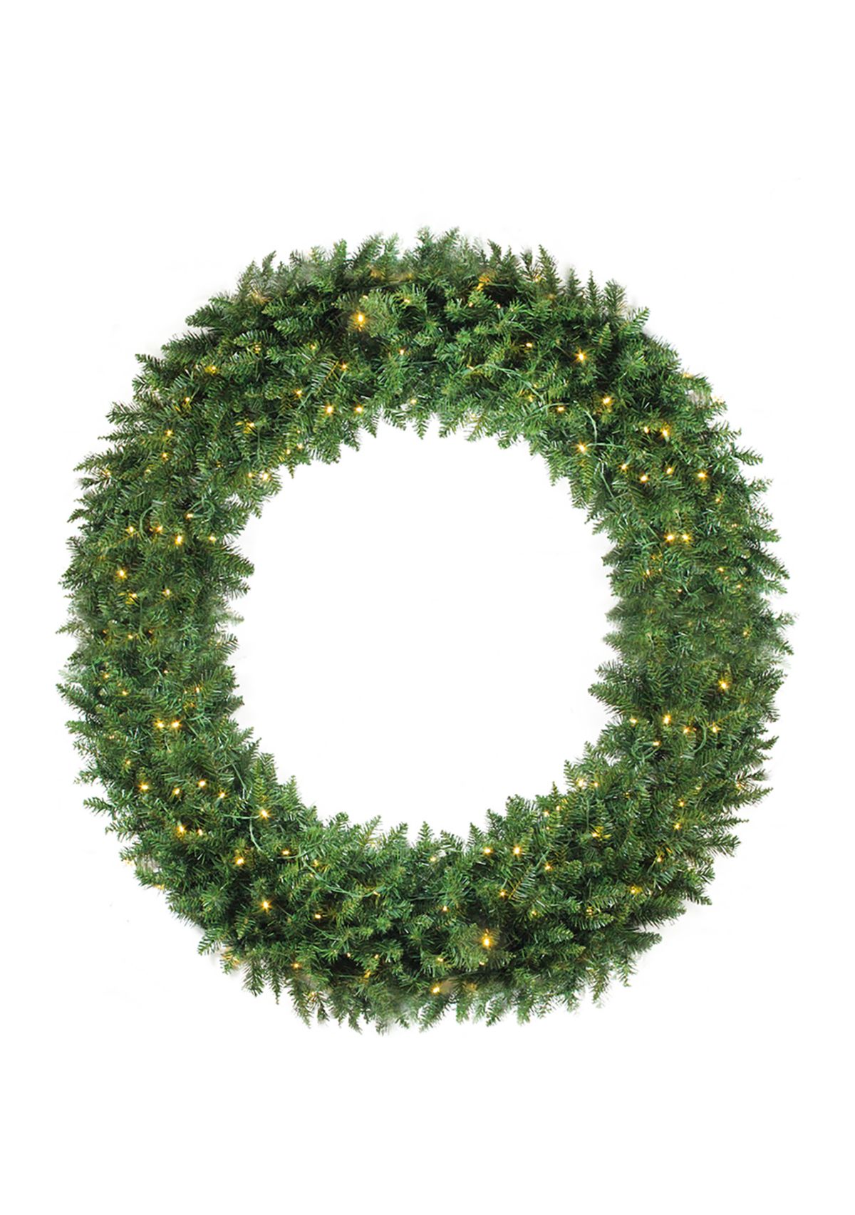 Pre-Lit Buffalo Fir Commercial Artificial Christmas Wreath - 72-Inch  White Lights