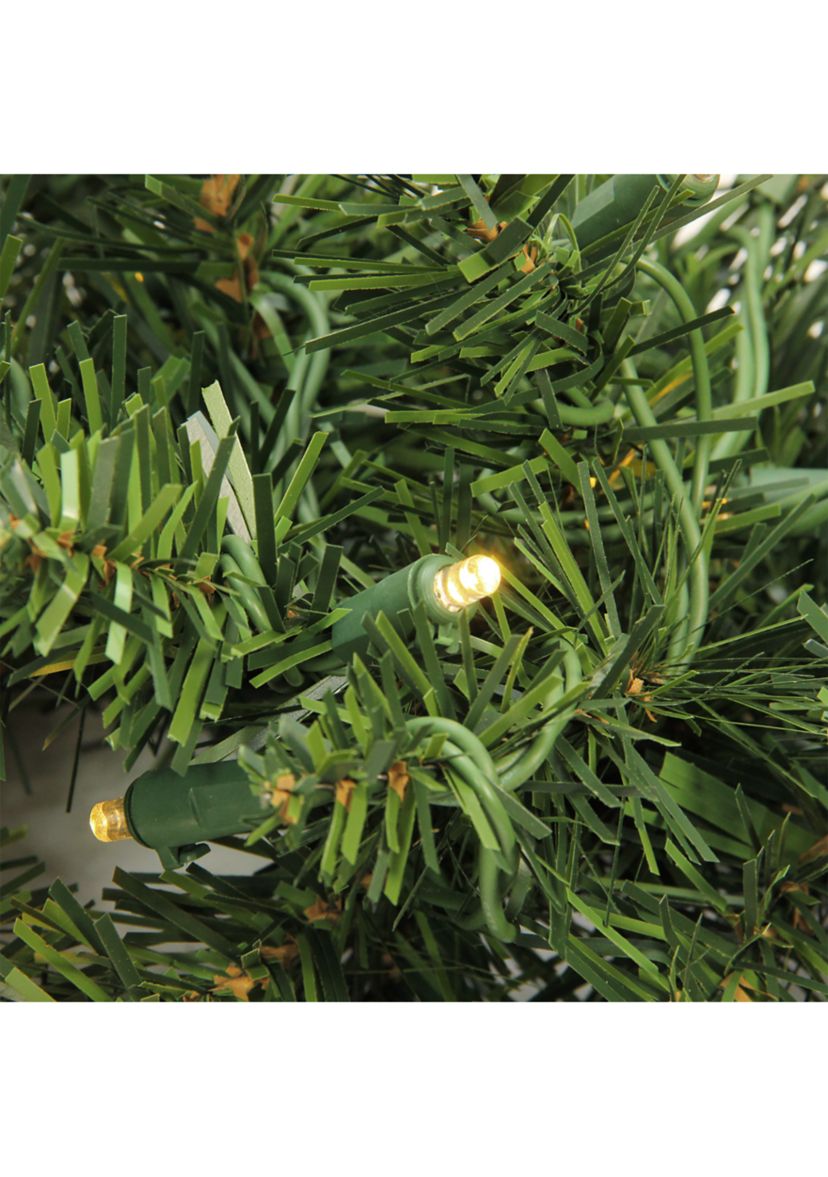 Pre-Lit Buffalo Fir Commercial Artificial Christmas Wreath - 72-Inch  White Lights