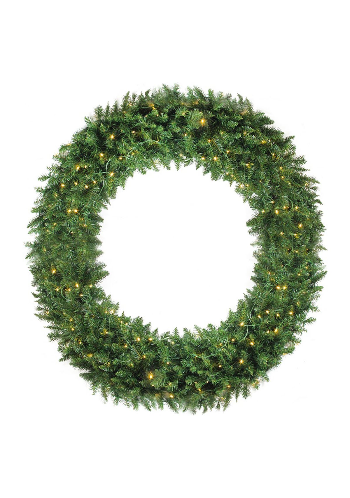 Pre-Lit Buffalo Fir Commercial Artificial Christmas Wreath - 72-Inch  White Lights