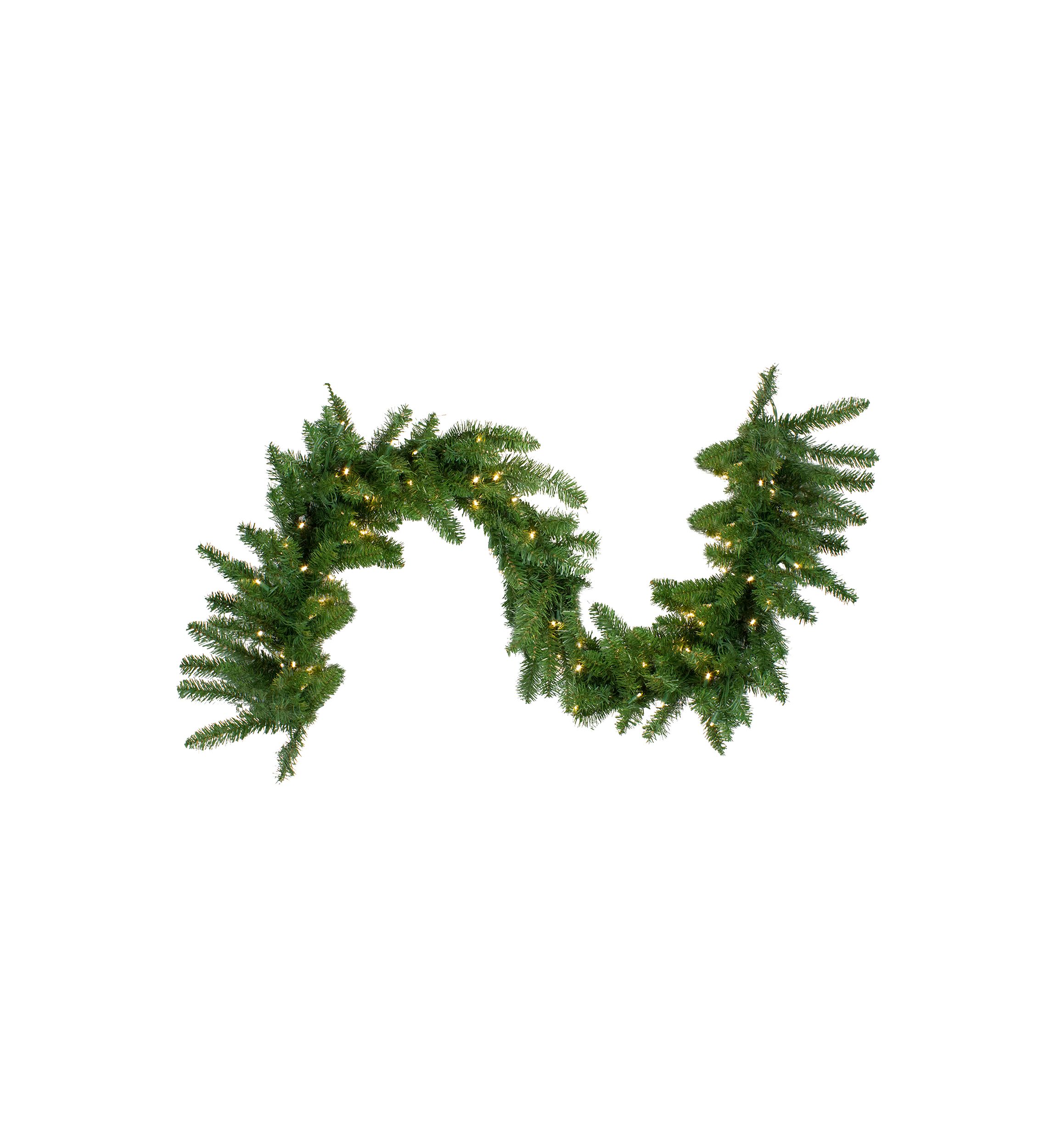 25 x 18 Pre-Lit Buffalo Fir Commercial Artificial Christmas Garland -  Warm White LED Lights
