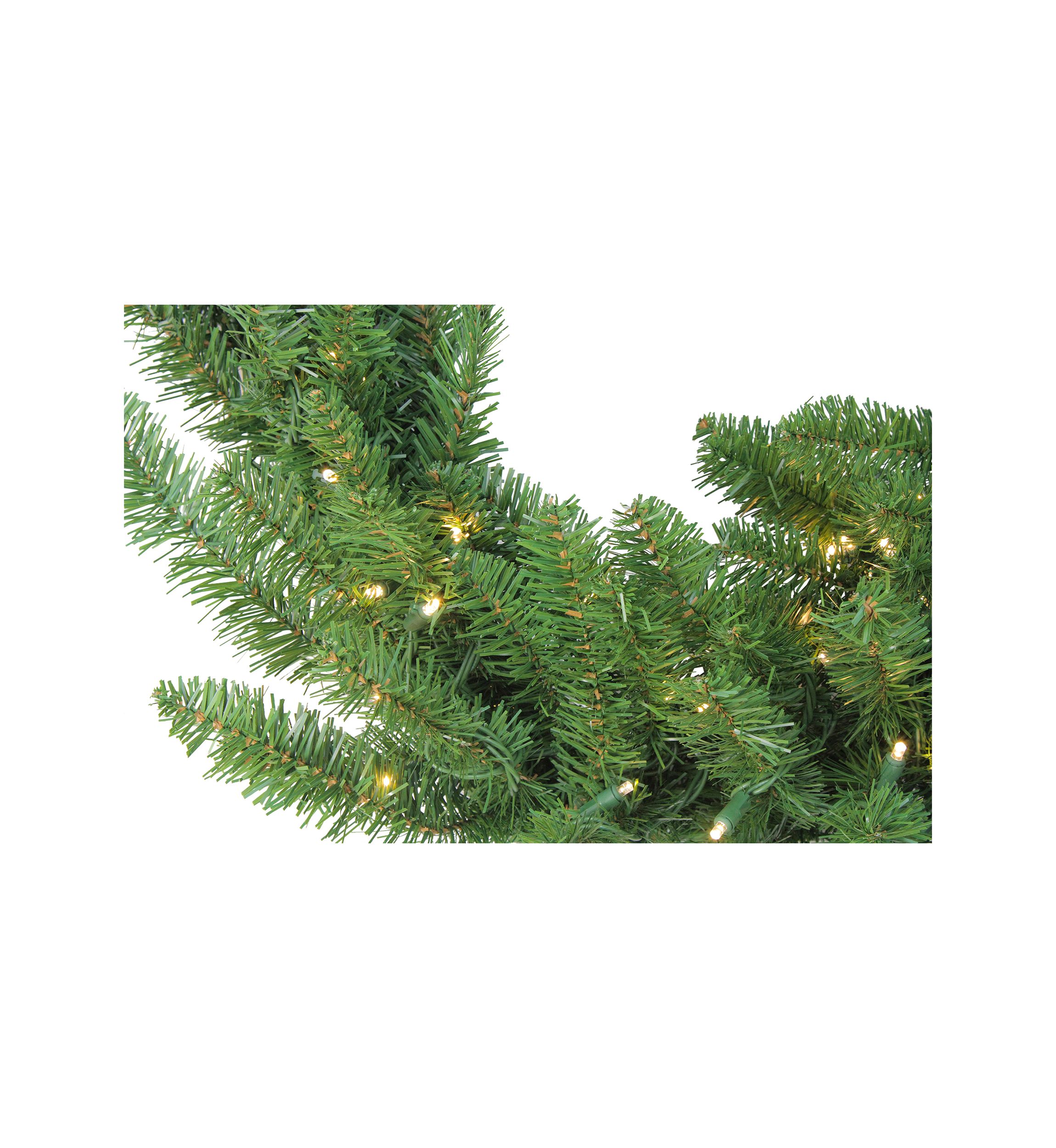 25 x 18 Pre-Lit Buffalo Fir Commercial Artificial Christmas Garland -  Warm White LED Lights