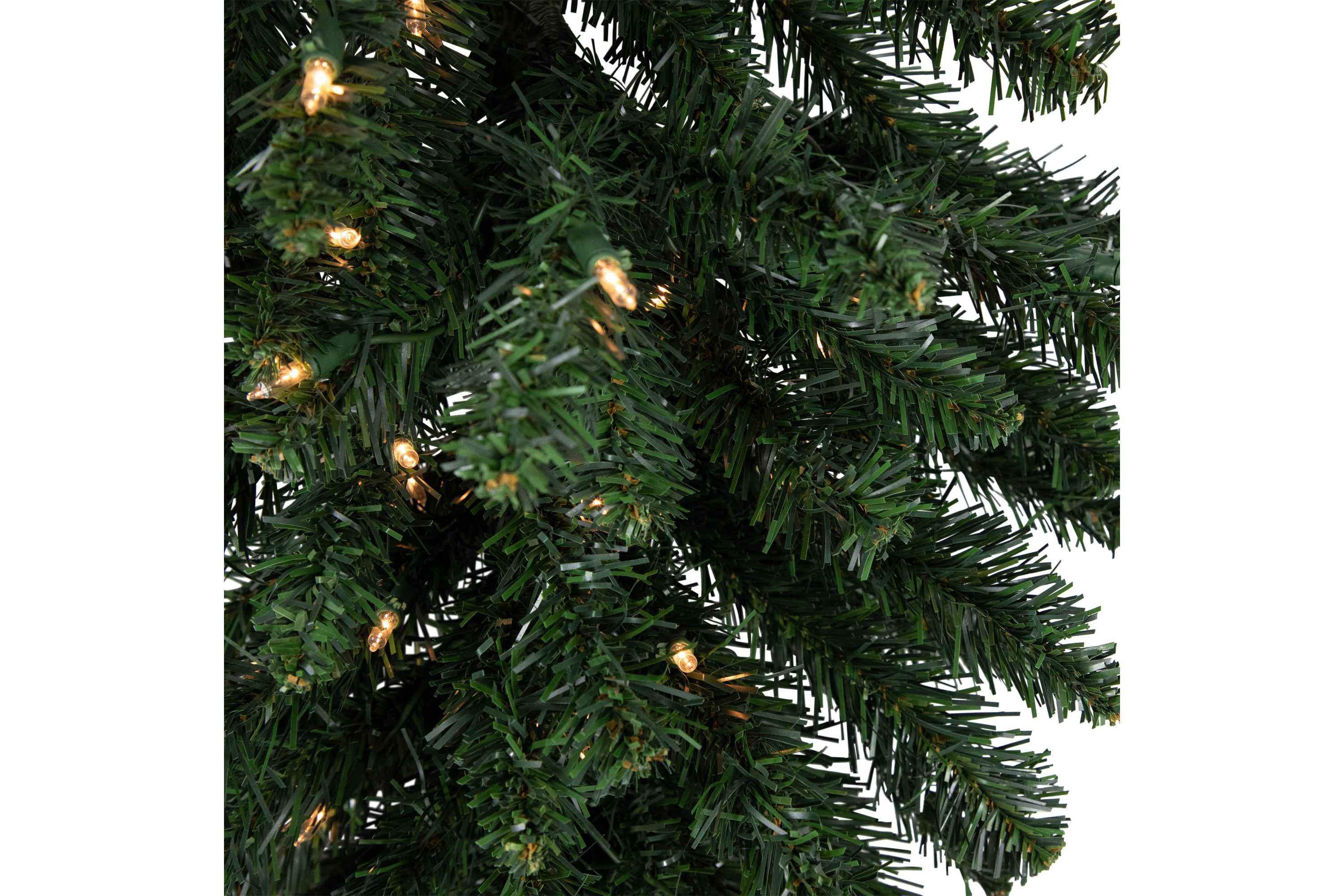 3ft Pre-Lit Buffalo Fir Artificial Christmas Wall or Door Tree Clear AlwaysLit Lights