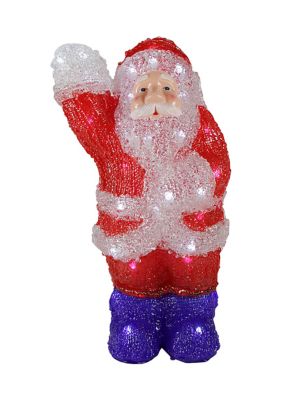 Northlight 14Inch Lighted Commercial Grade Acrylic Waving Santa Claus Christmas Outdoor Decoration, Red -  0009312309269