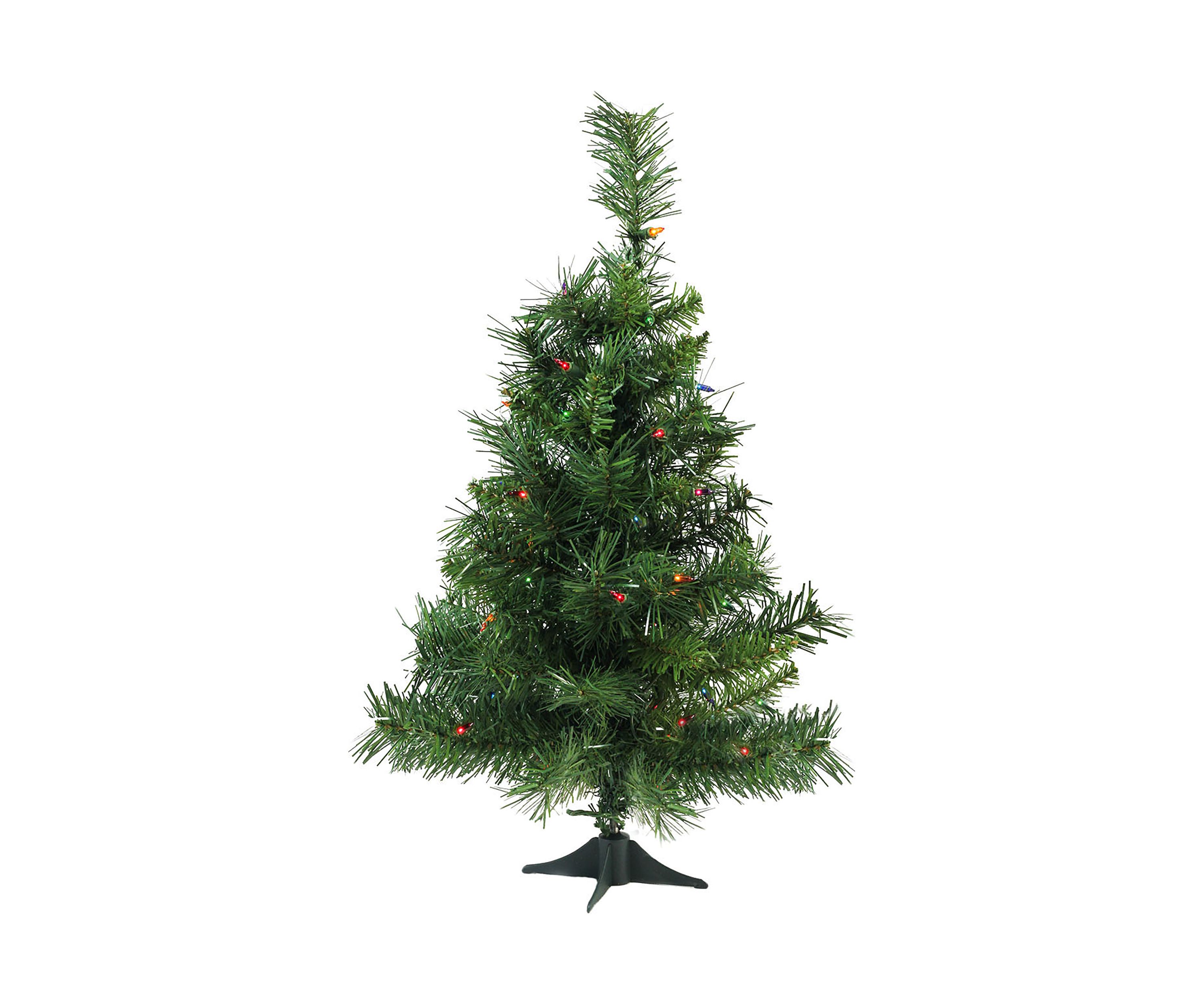 2 Pre-Lit Medium Royal Pine Artificial Christmas Tree - Multicolor Lights