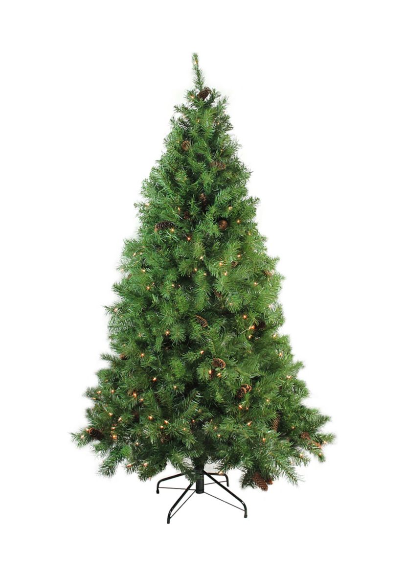 7.5 Pre-Lit Green Medium Pine Artificial Christmas Tree - Clear Lights
