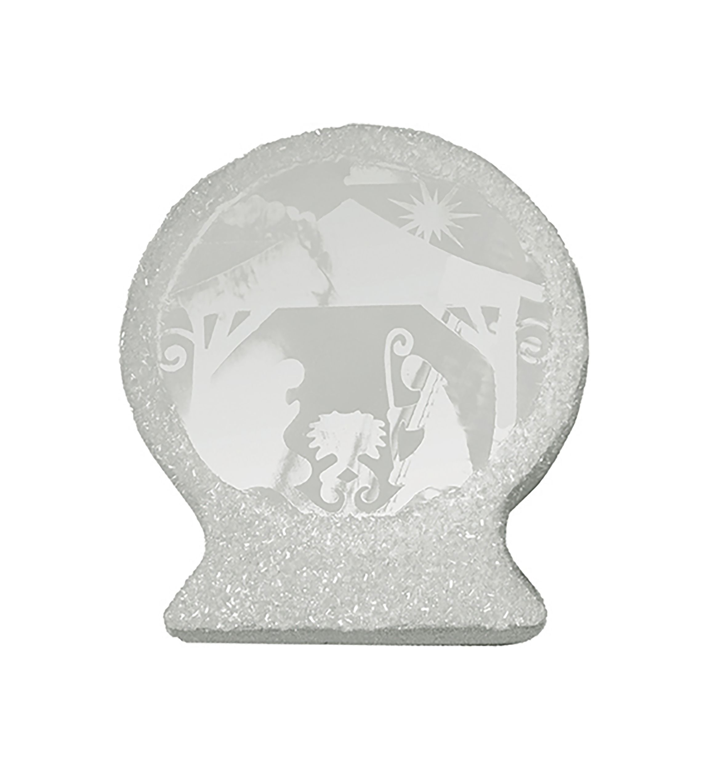 9.25 Inch Silver Battery Operated Nativity Scene Christmas Tabletop Décor