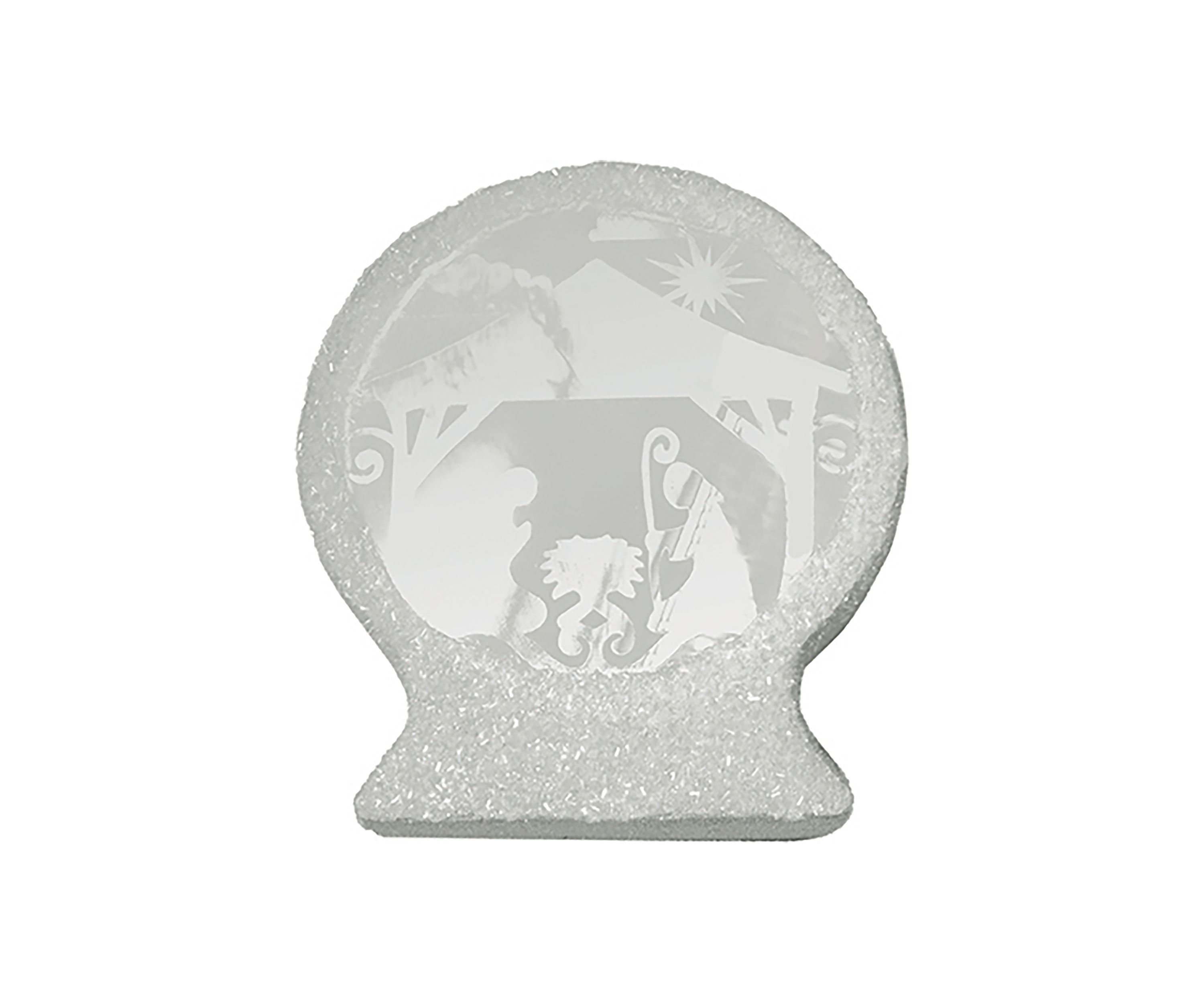 9.25 Inch Silver Battery Operated Nativity Scene Christmas Tabletop Décor