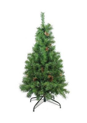 4' x 30Inch Dakota Red Pine Full Artificial Christmas Tree with Pine Cones - Unlit