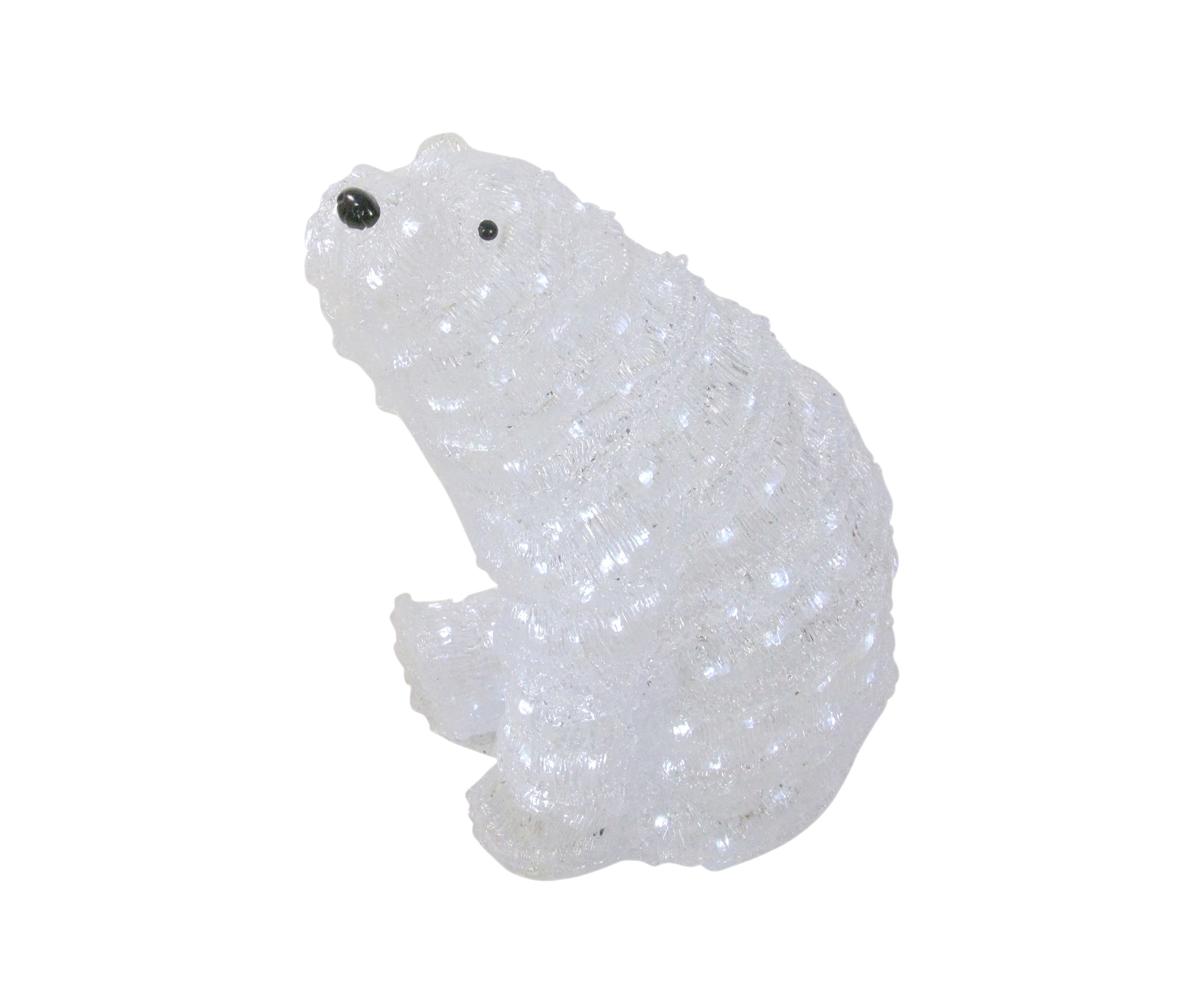18.5Inch Lighted Commercial Grade Acrylic Polar Bear Christmas Display Decoration