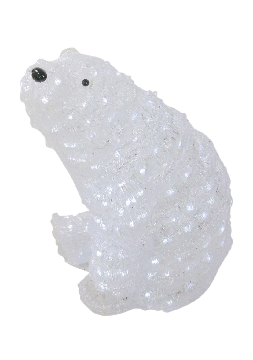 18.5Inch Lighted Commercial Grade Acrylic Polar Bear Christmas Display Decoration