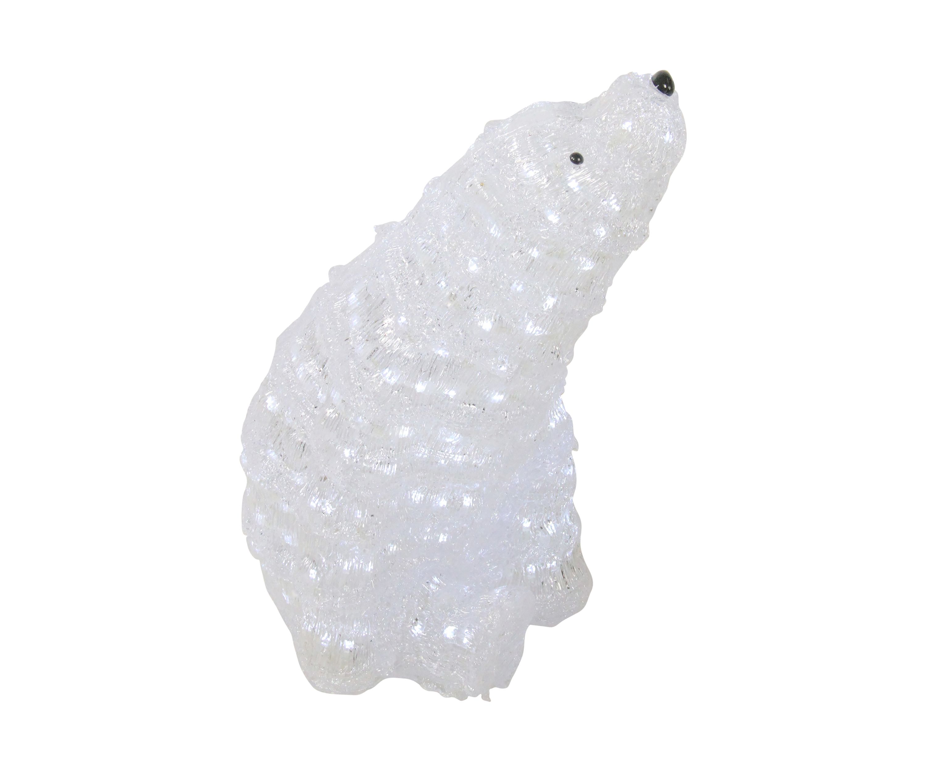 18.5Inch Lighted Commercial Grade Acrylic Polar Bear Christmas Display Decoration