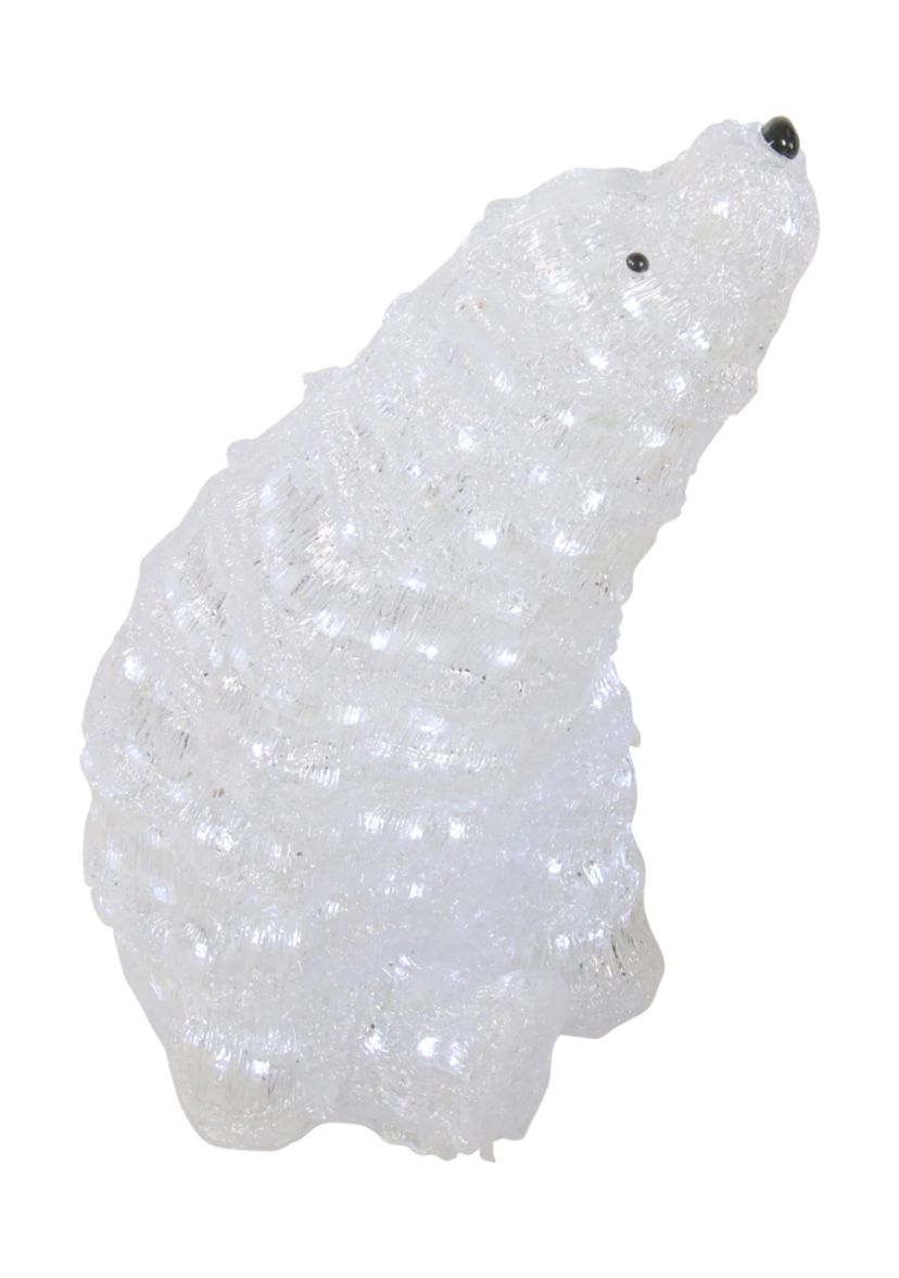 18.5Inch Lighted Commercial Grade Acrylic Polar Bear Christmas Display Decoration