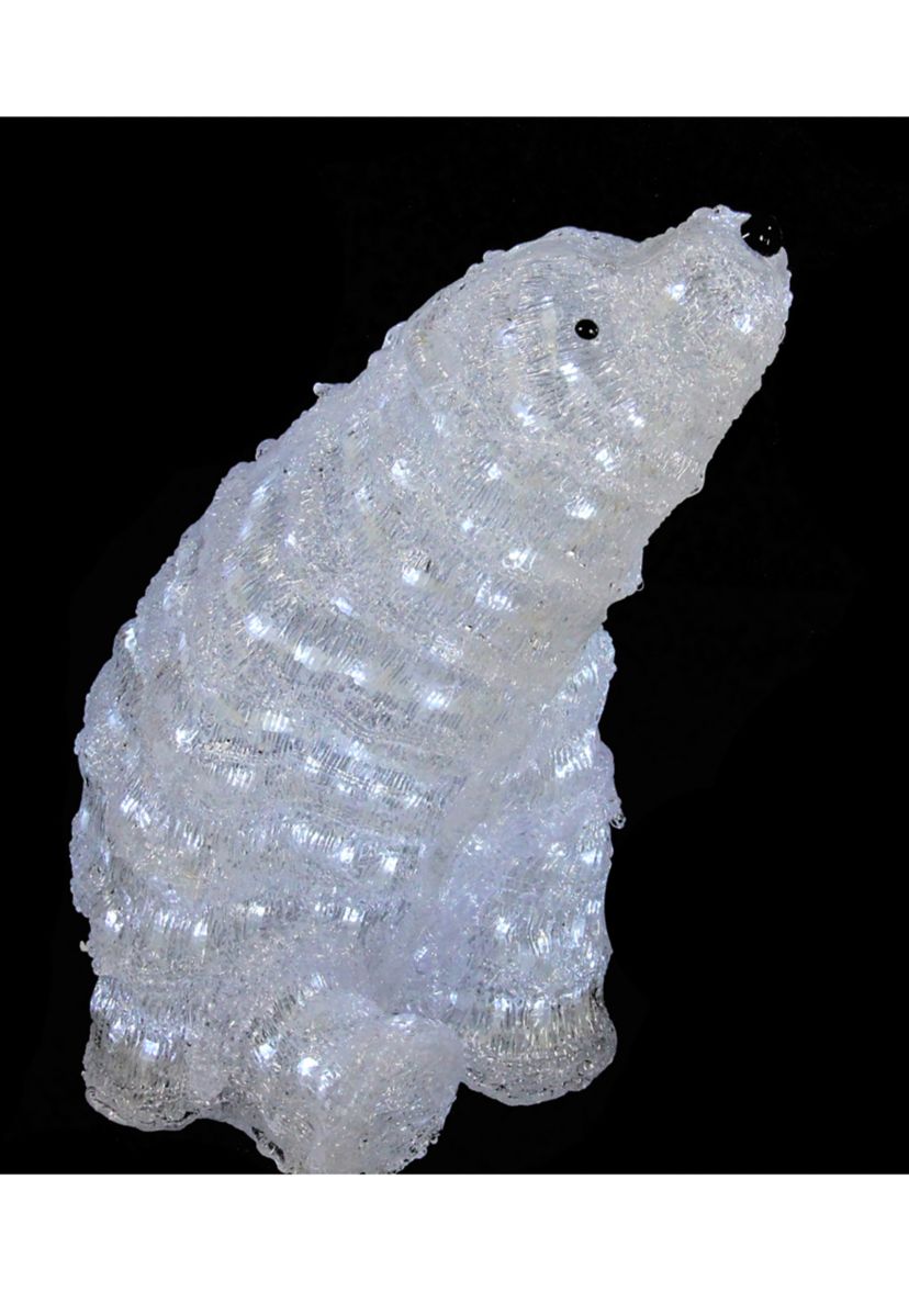 18.5Inch Lighted Commercial Grade Acrylic Polar Bear Christmas Display Decoration
