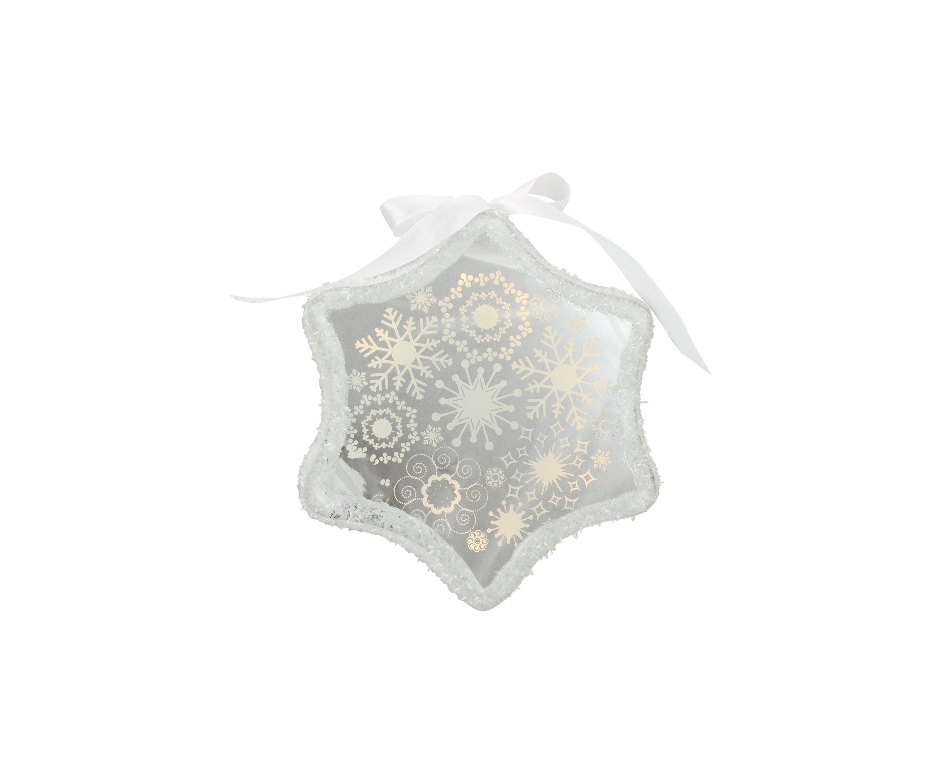 9" White Pre-Lit LED Sparkle Snowflake Scene Christmas Ornament