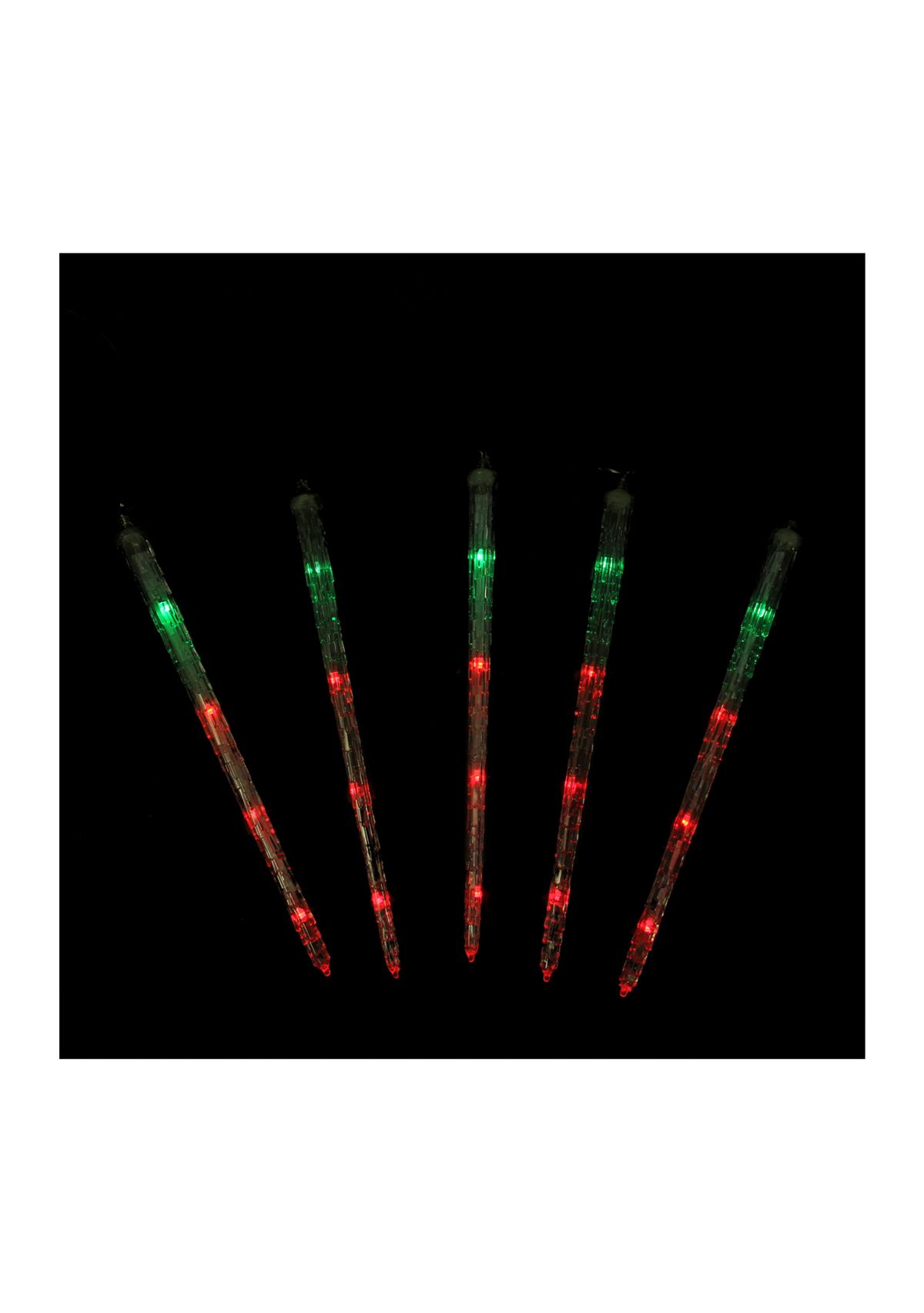 5 Multi Color Dripping Transparent Icicle Christmas Light Tubes - 13 ft Clear Wire
