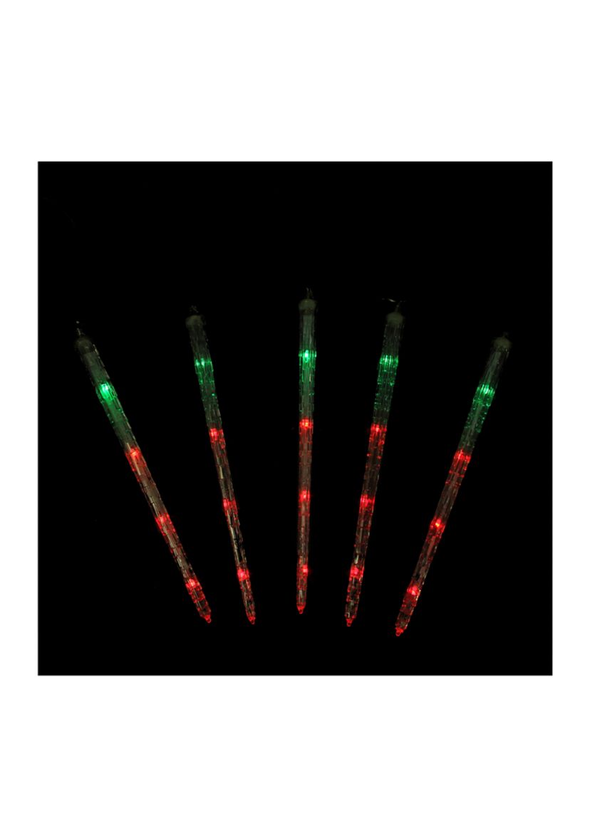 5 Multi Color Dripping Transparent Icicle Christmas Light Tubes - 13 ft Clear Wire