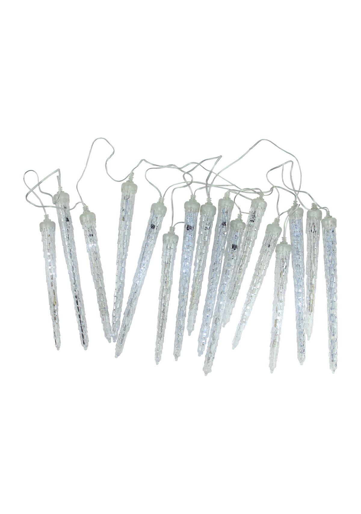 16ct Transparent Dripping Icicles Snowfall Christmas Light Tubes - 14.25 ft Clear Wire